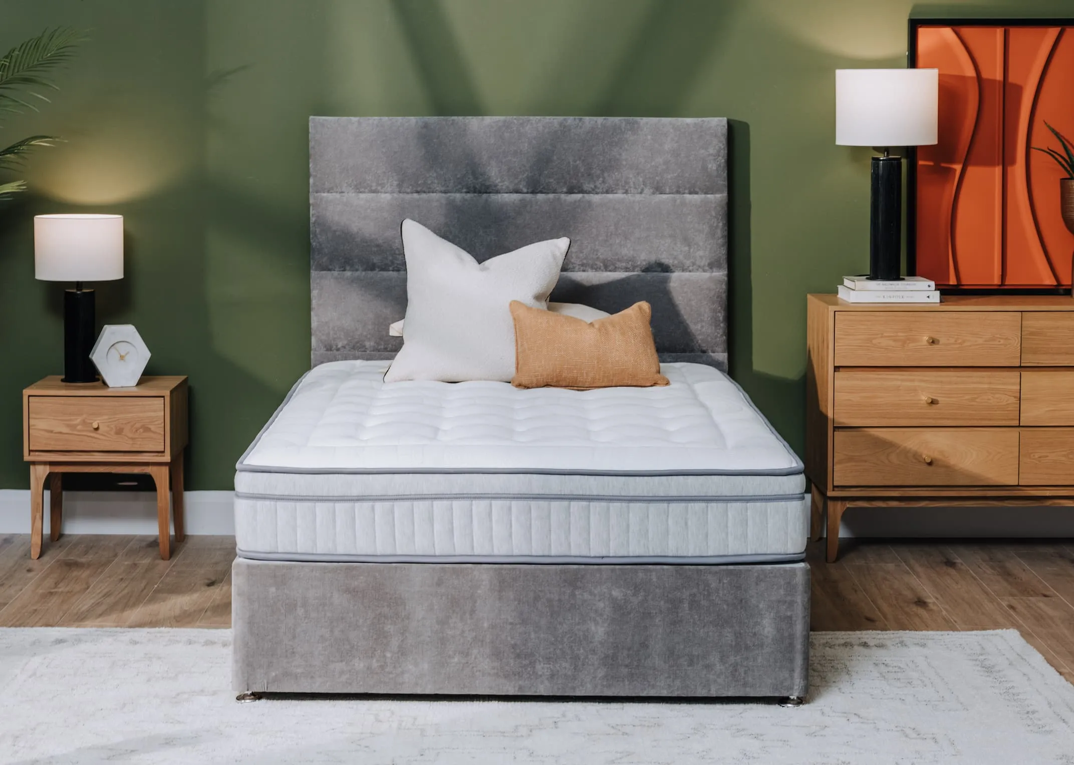 King Size (5ft) Grey Full Headboard - Modena