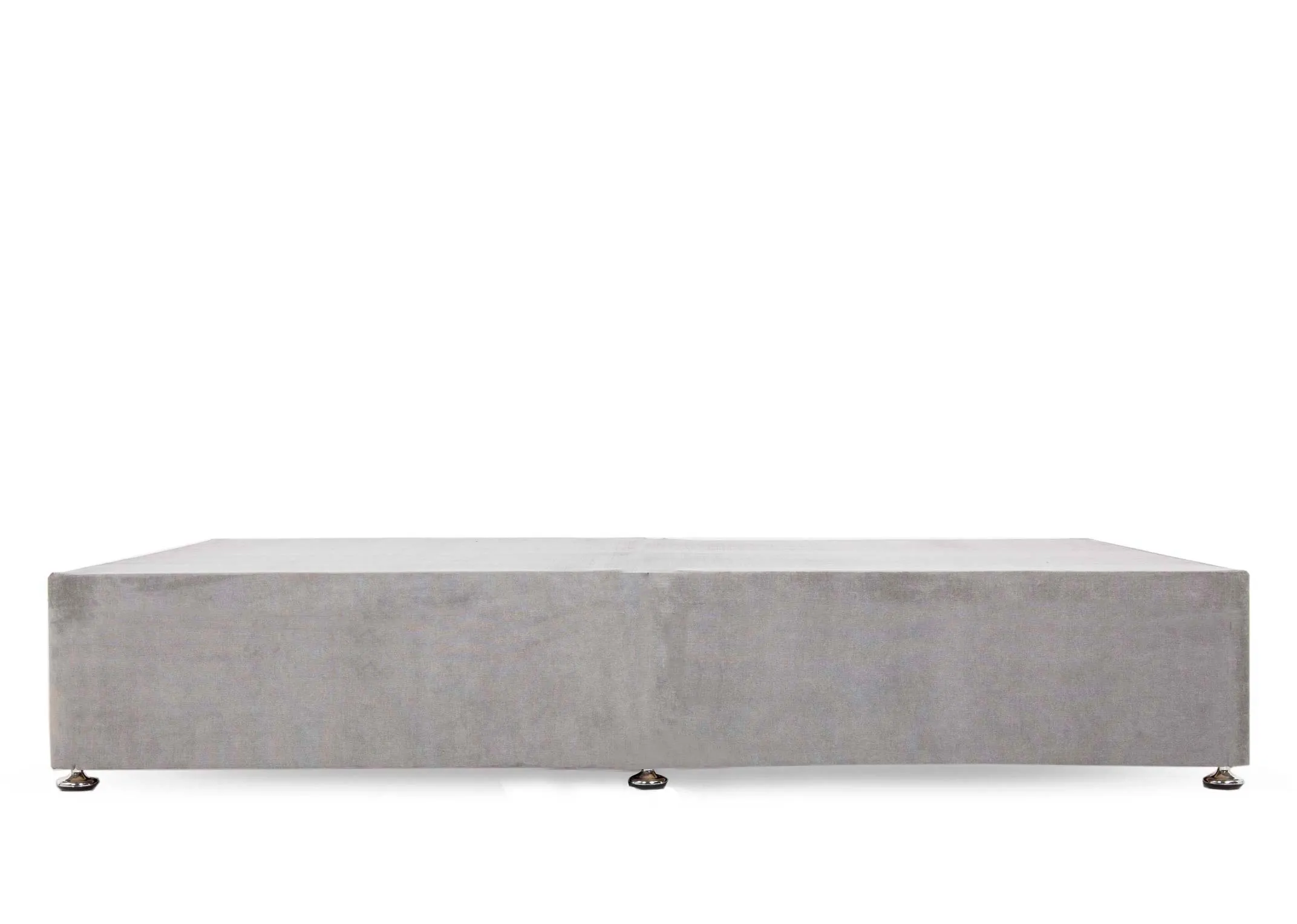 A single 3ft silver grey divan bed from EZ Livings Florence range. Side view
