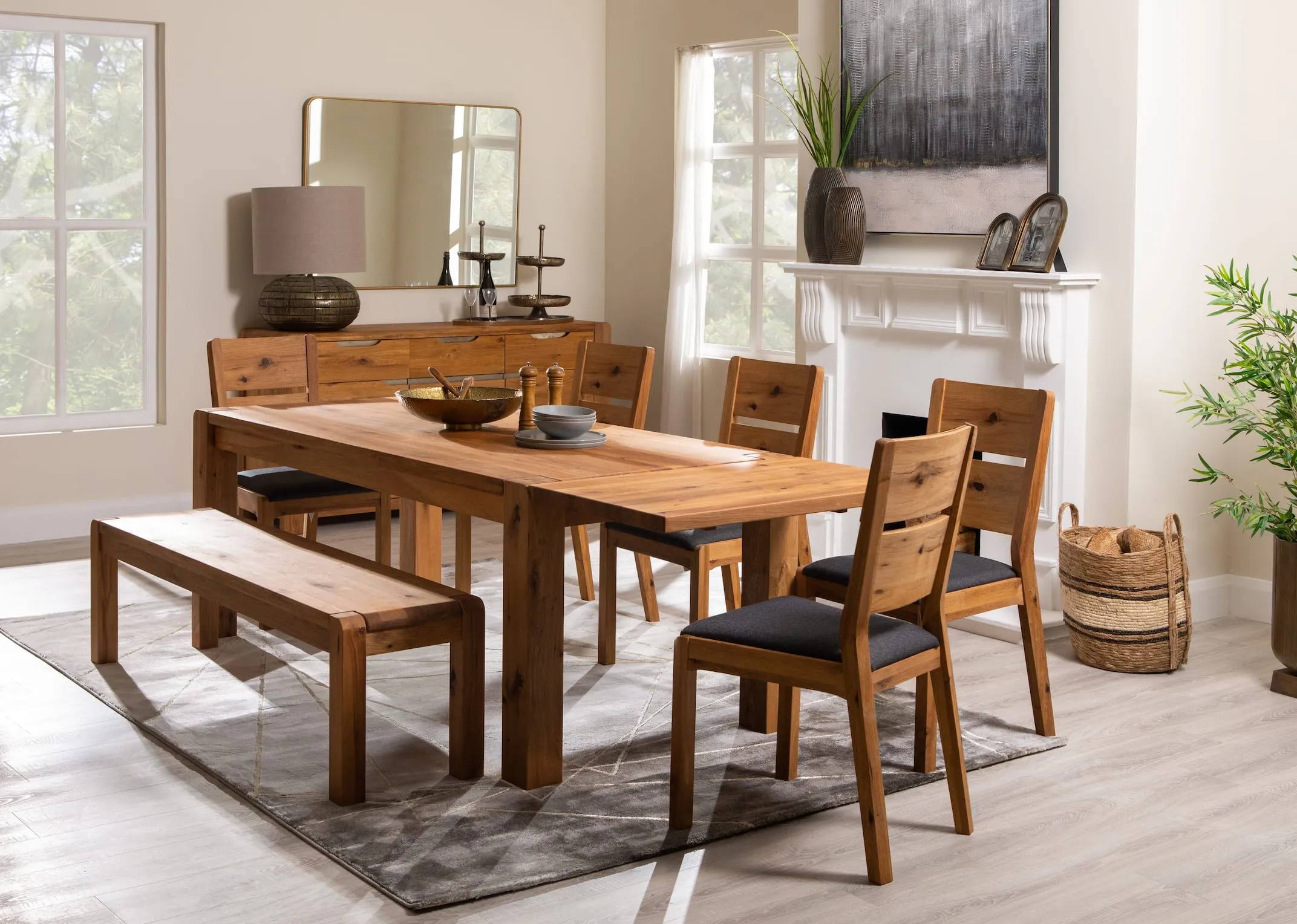 120cm x 90cm Large Gold Mirror - Fern