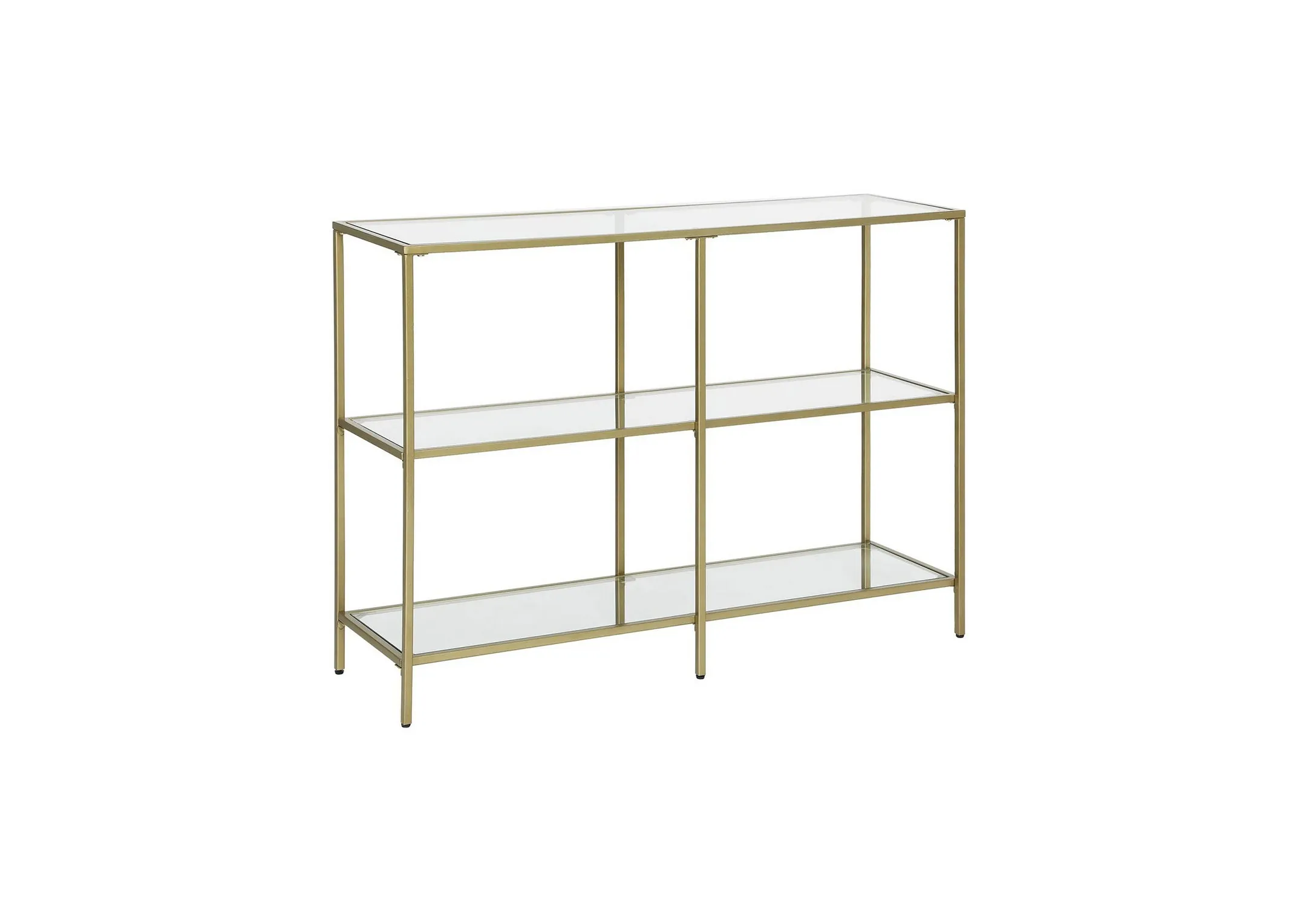 Glass & Gold Metal Storage Rack - Zafon