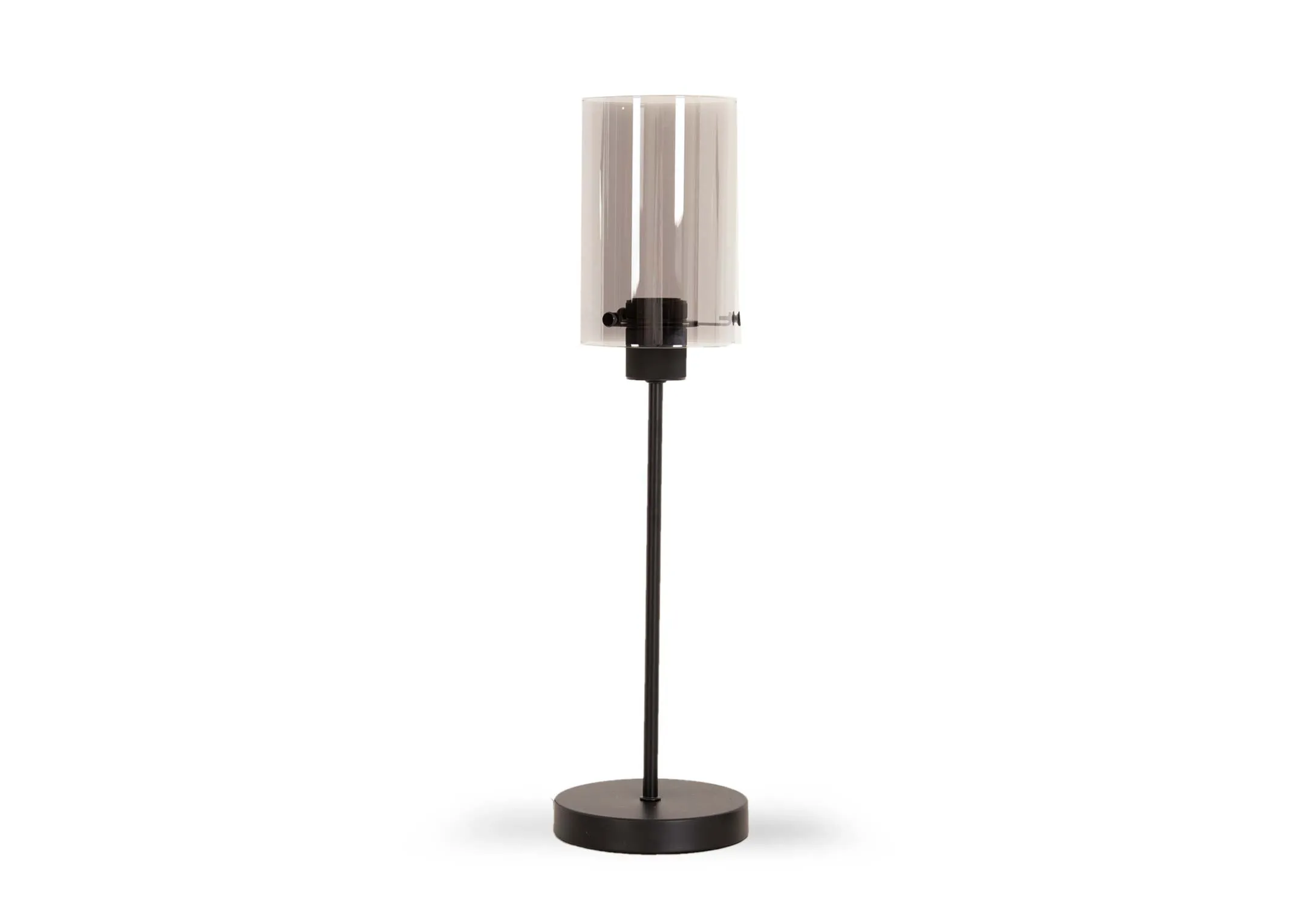 Smoked Glass Black Table Lamp - Karina