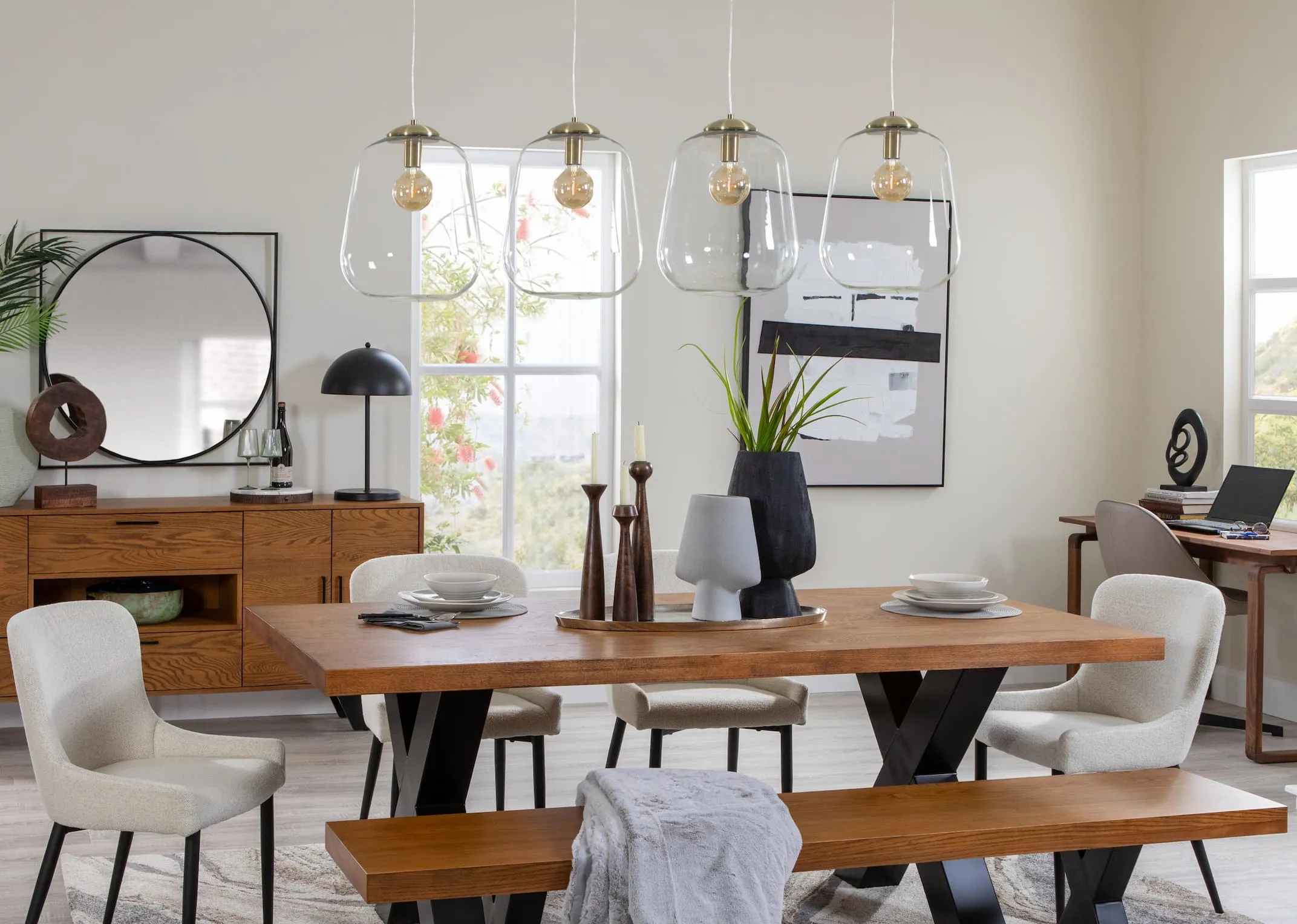 Large Clear Glass Hanging Lamp - Jolene