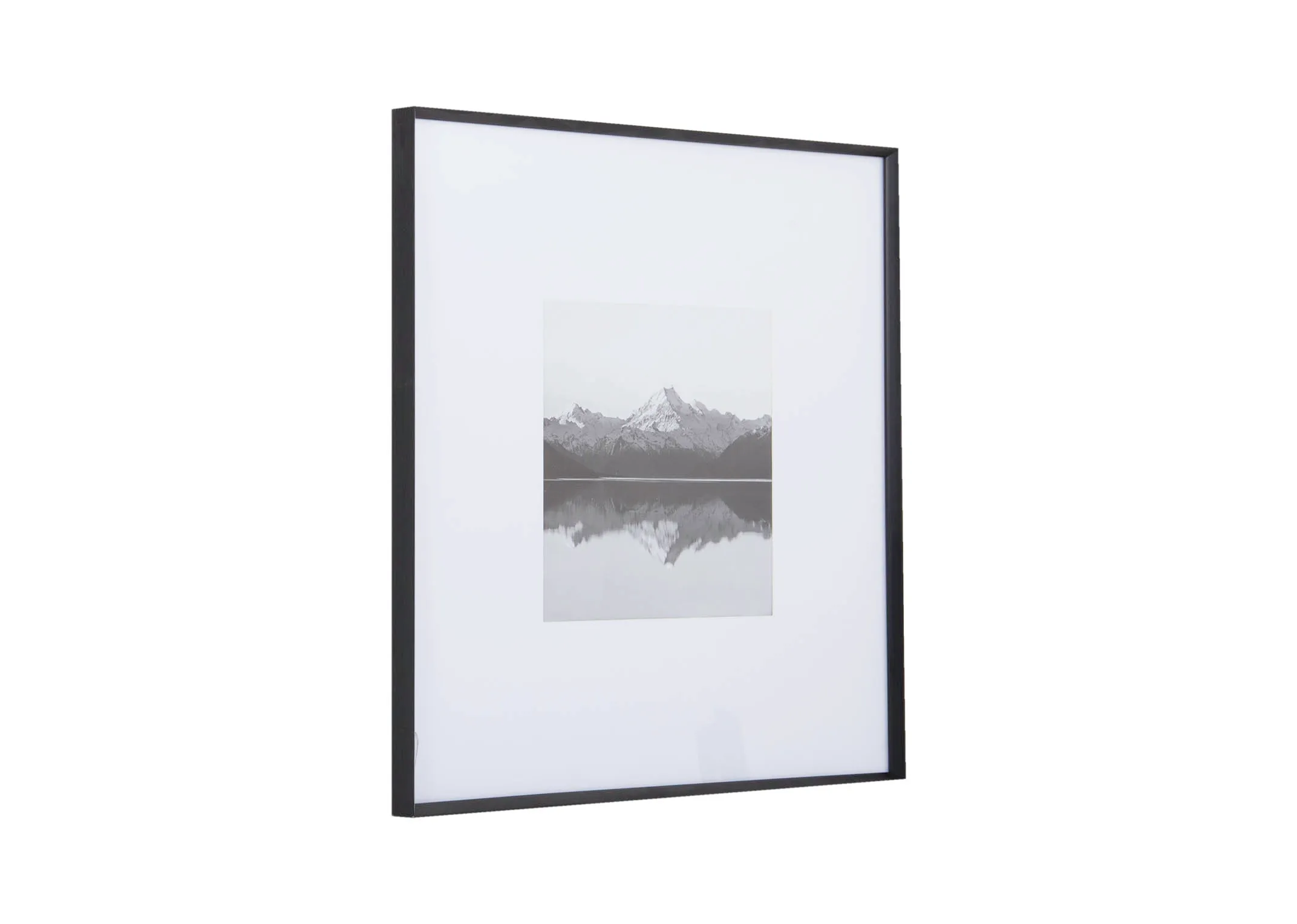 A black trim medium photo frame from EZ Livings Arabel range. Angled view
