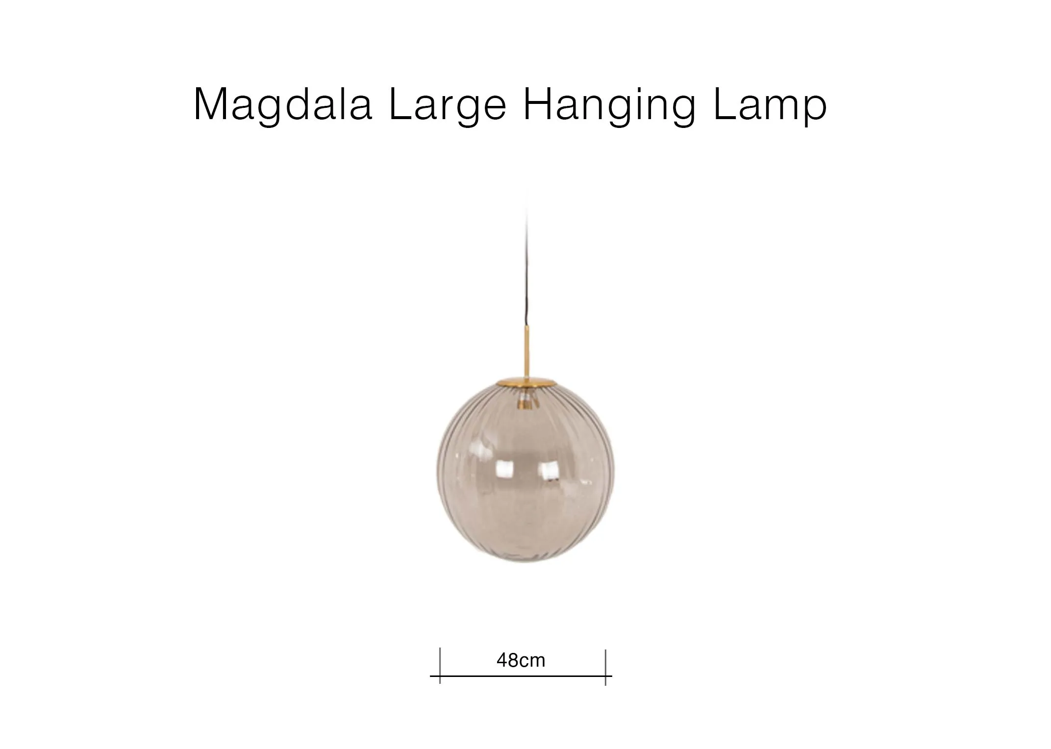 A dimension image of the Magdala Large Lamp with 48cm