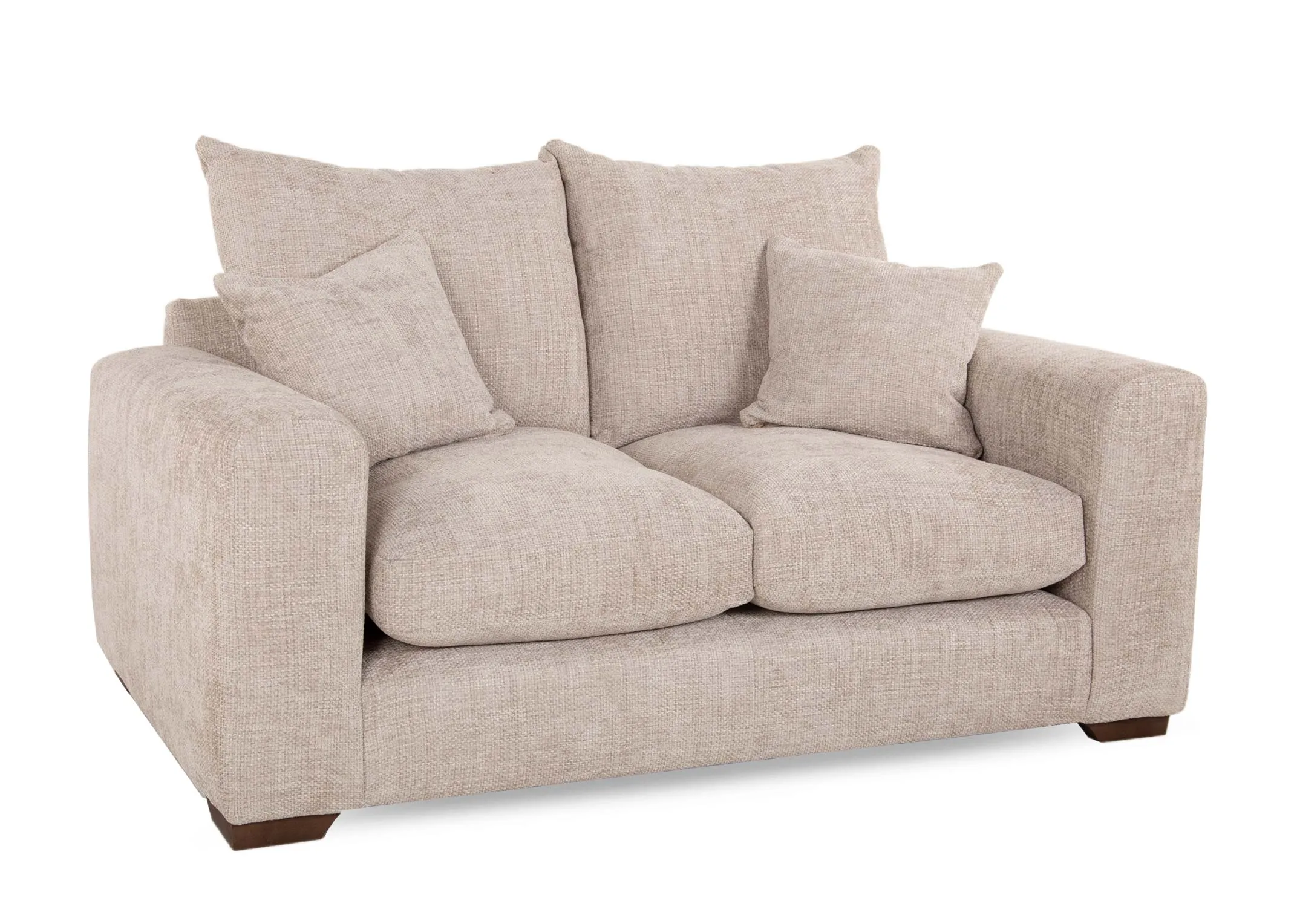 2 Seater Beige Fabric Sofa - Aurora