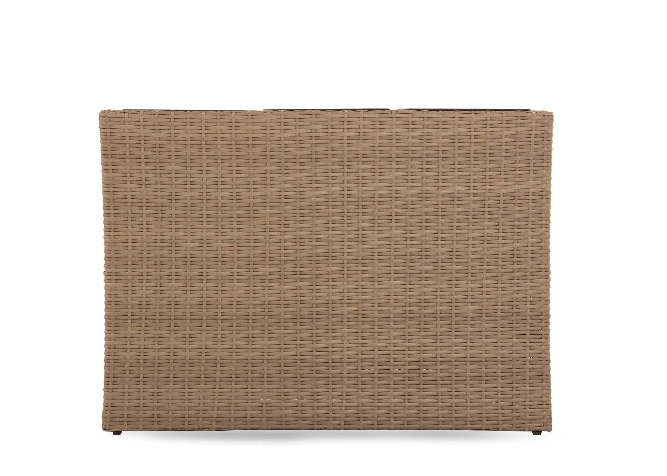 A 3 pot light brown wicker planter from EZ Livings Cadiz range. Front view