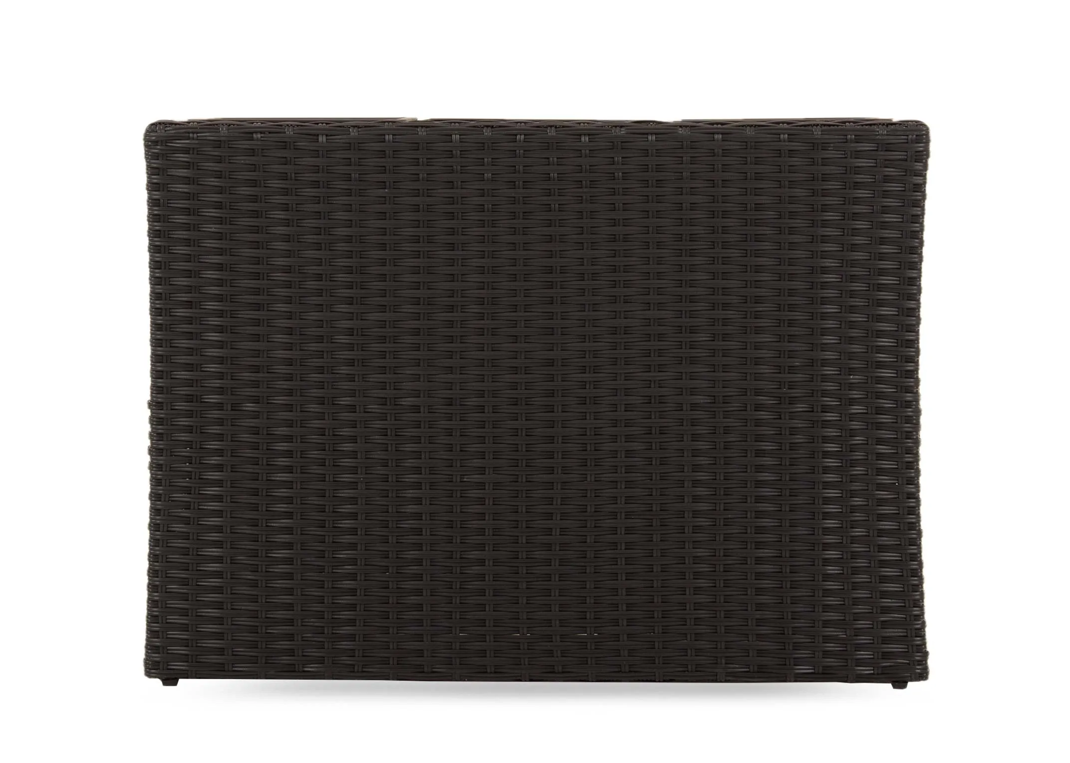 A 4 pot black wicker planter from EZ Livings Cadiz range. Front view