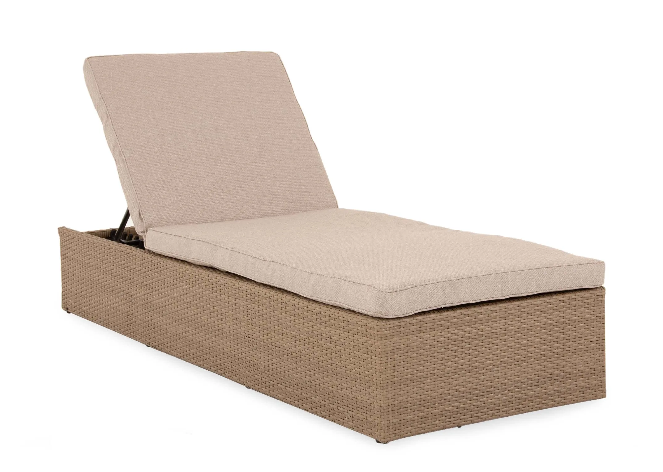 Light Brown Wicker Sun lounger - Granada