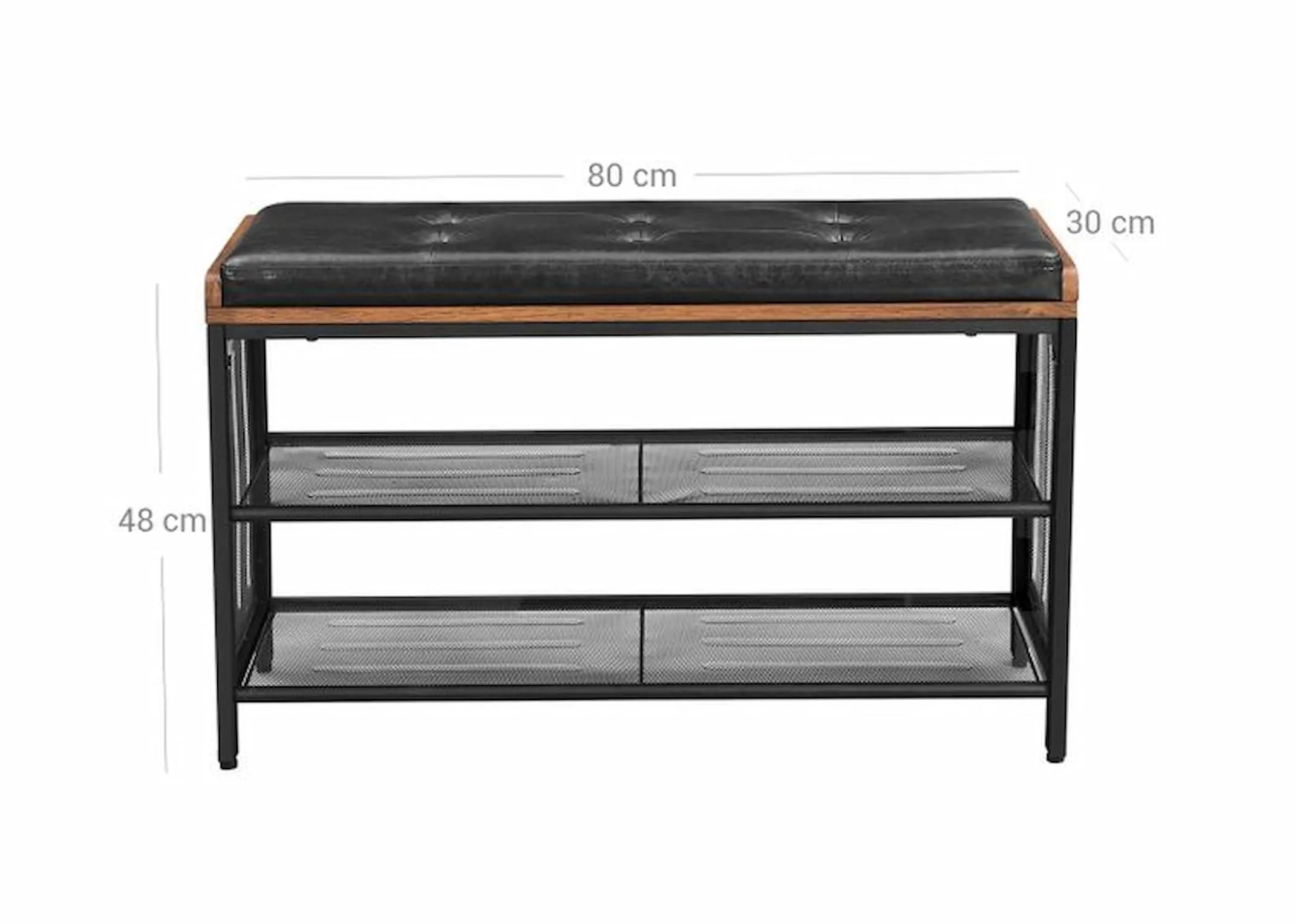 A dimension image of the Taos Bench with 48cm H x 80cm W x 30cm D