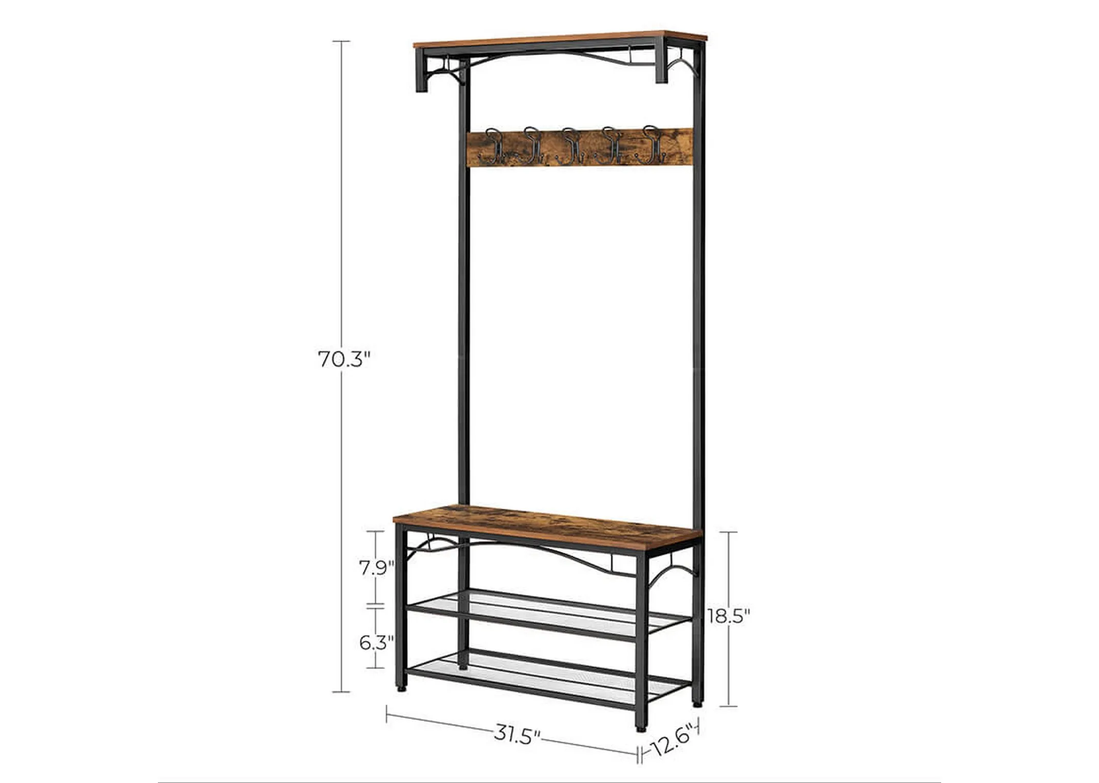 A dimension image of the Grimm Coat Stand with