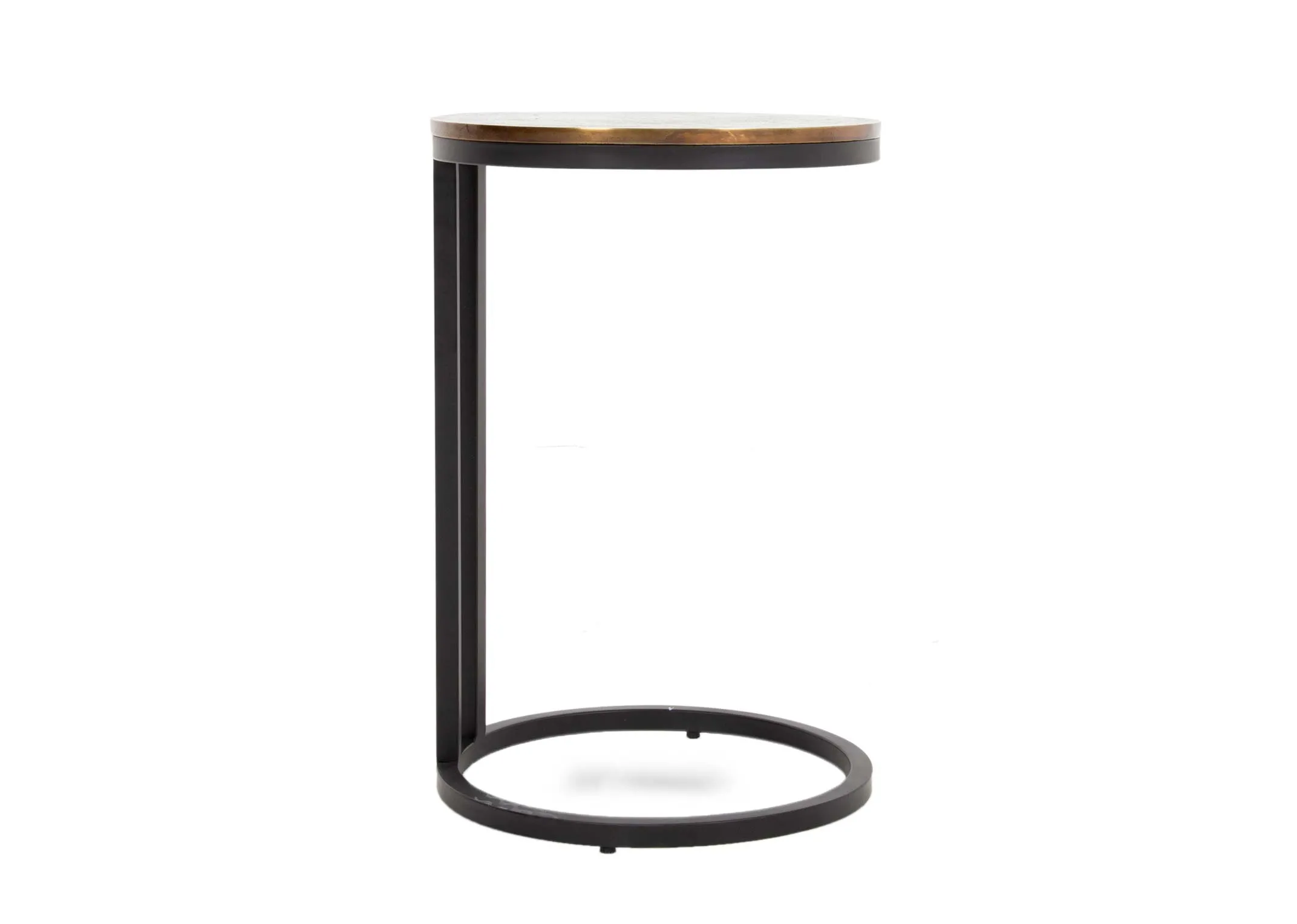 A round bronze metal side table from EZ Livings Toko range.