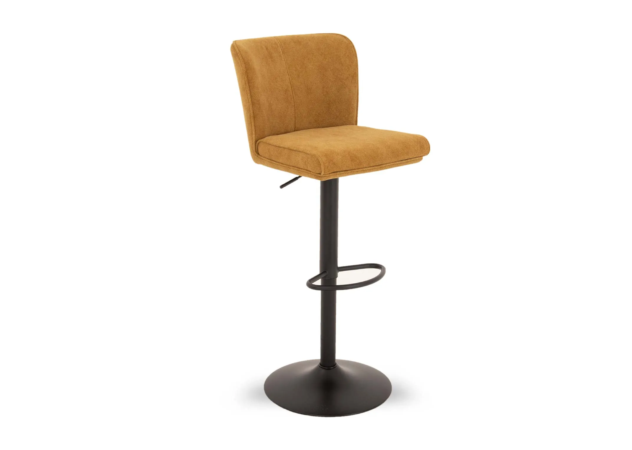 Mustard Fabric Swivel Bar Stool- Maple