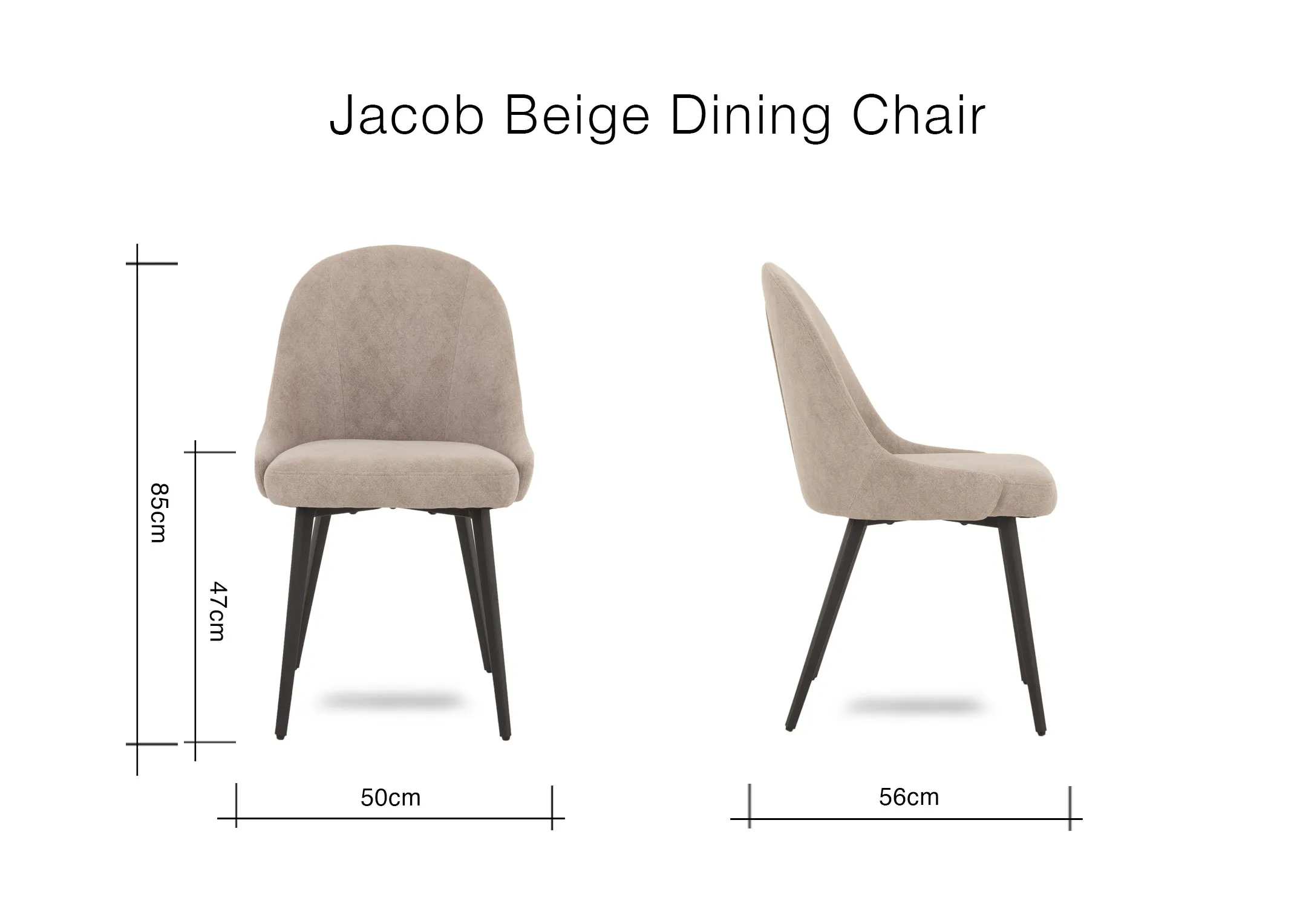 A lifestyle image of the Nola dining table with Jacob grey dining chairs.