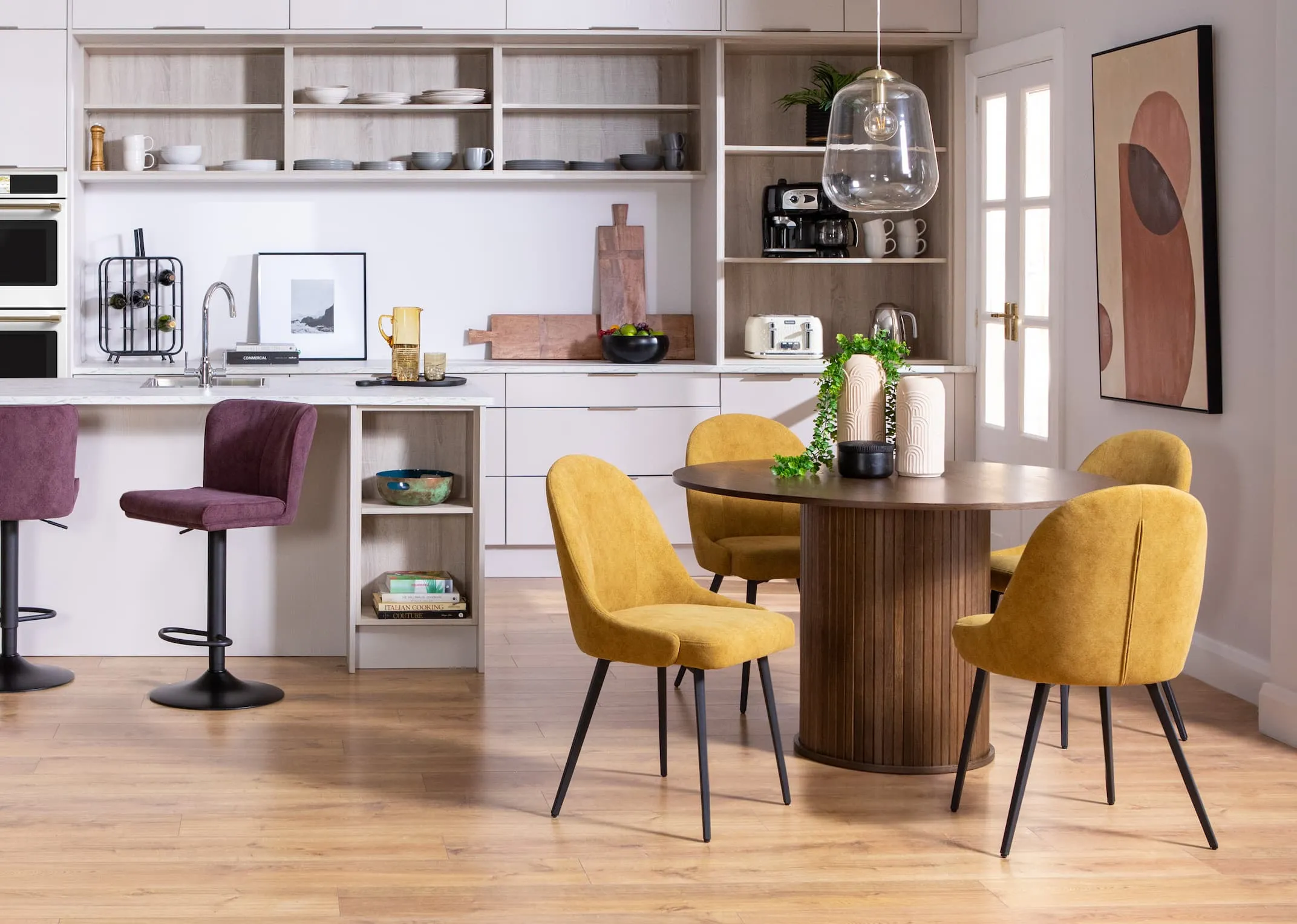 Mustard Fabric Dining Chair - Jacob