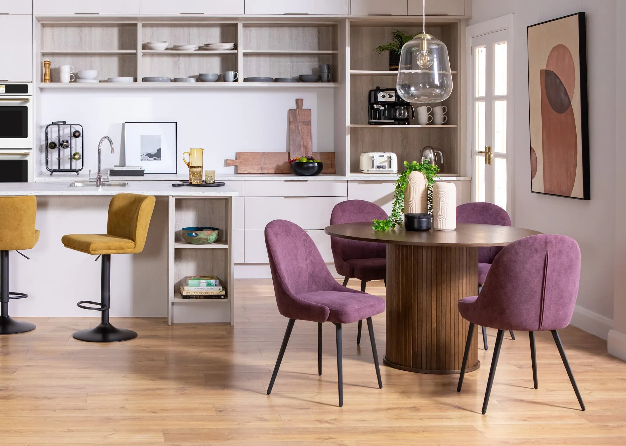 Dark Purple Fabric Dining Chair - Jacob
