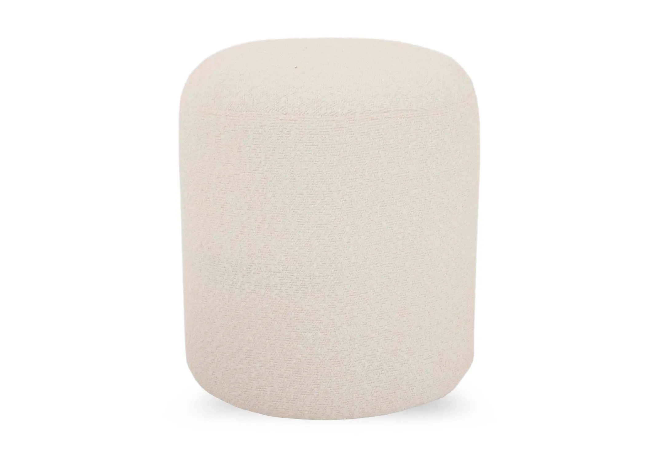 A cream boucle footstool from EZ Livings Parker range. Front view
