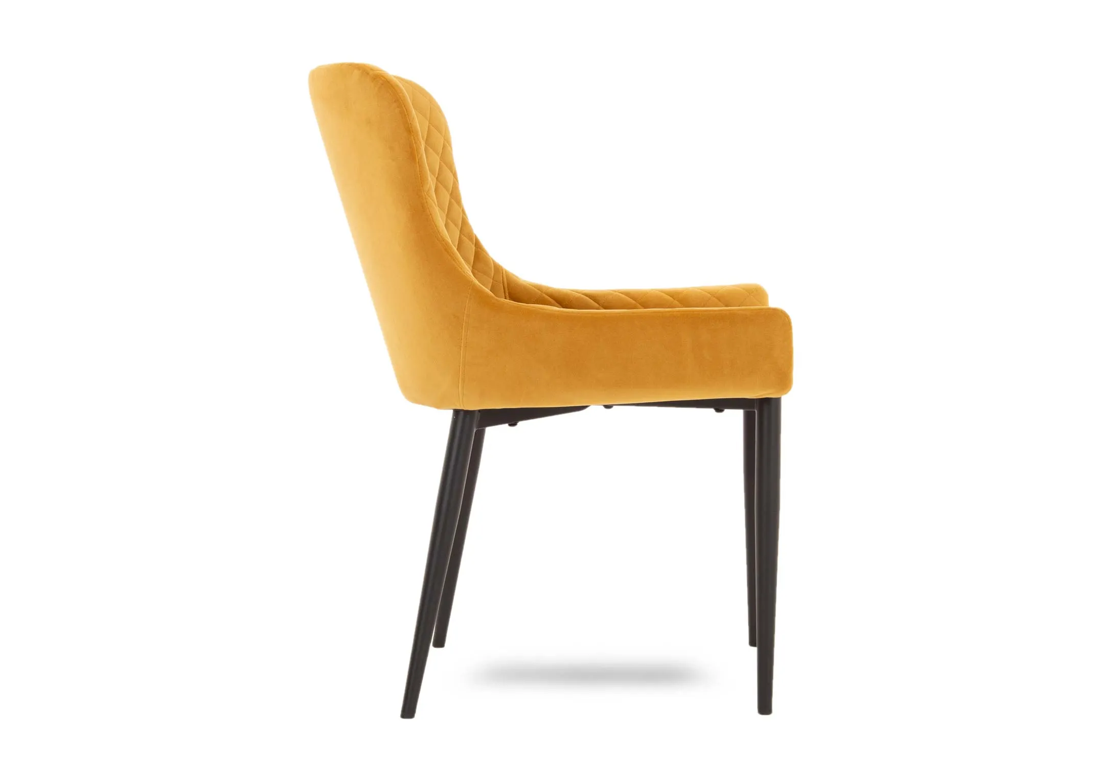 A dimension image for the Ottowa mustard dining chair 82cm (Height) x 53cm (Width) x 63cm (Depth)