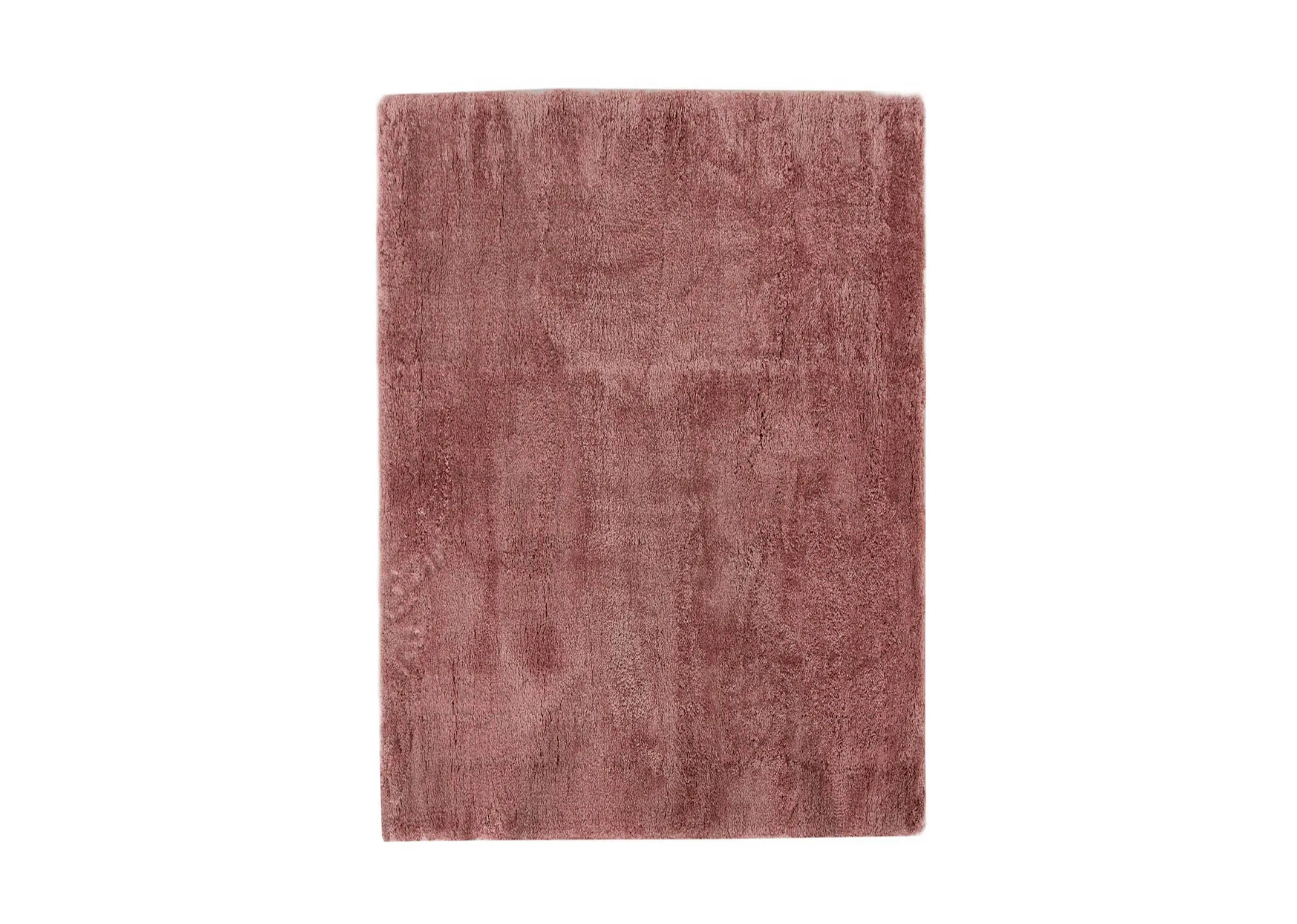 A coral pink deep pile rug from EZ Livings Lux range. Front view