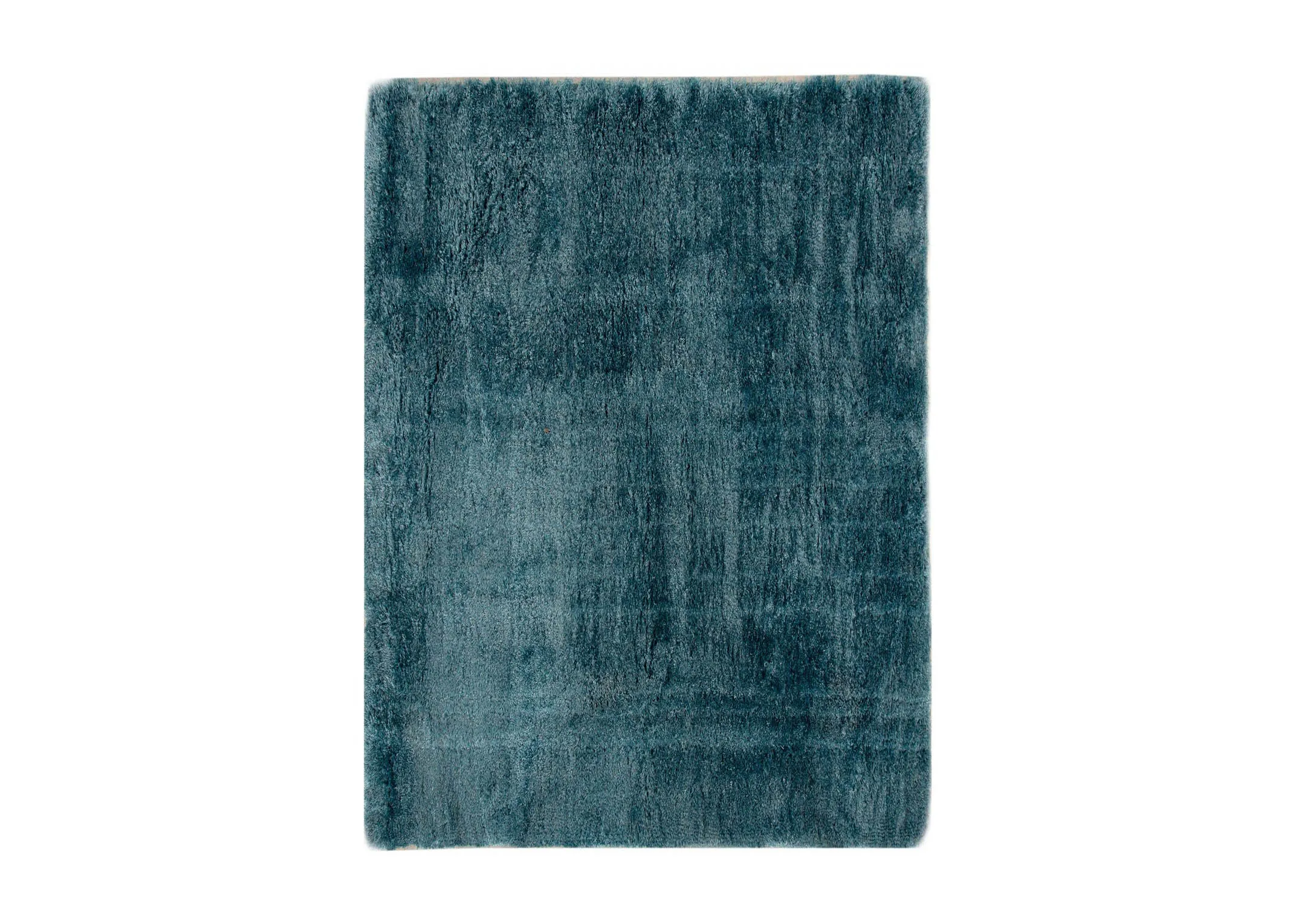An aqua teal deep pile rug from EZ Livings Lux range. Front vertical view