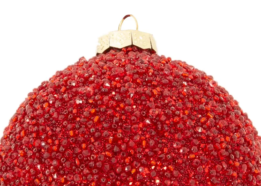 A dimension image of the Red Diamond Bauble with 10cm