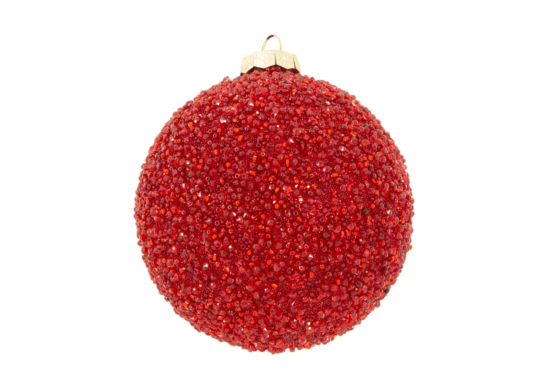 Box of 6 Red Diamond Encrusted - Christmas Bauble