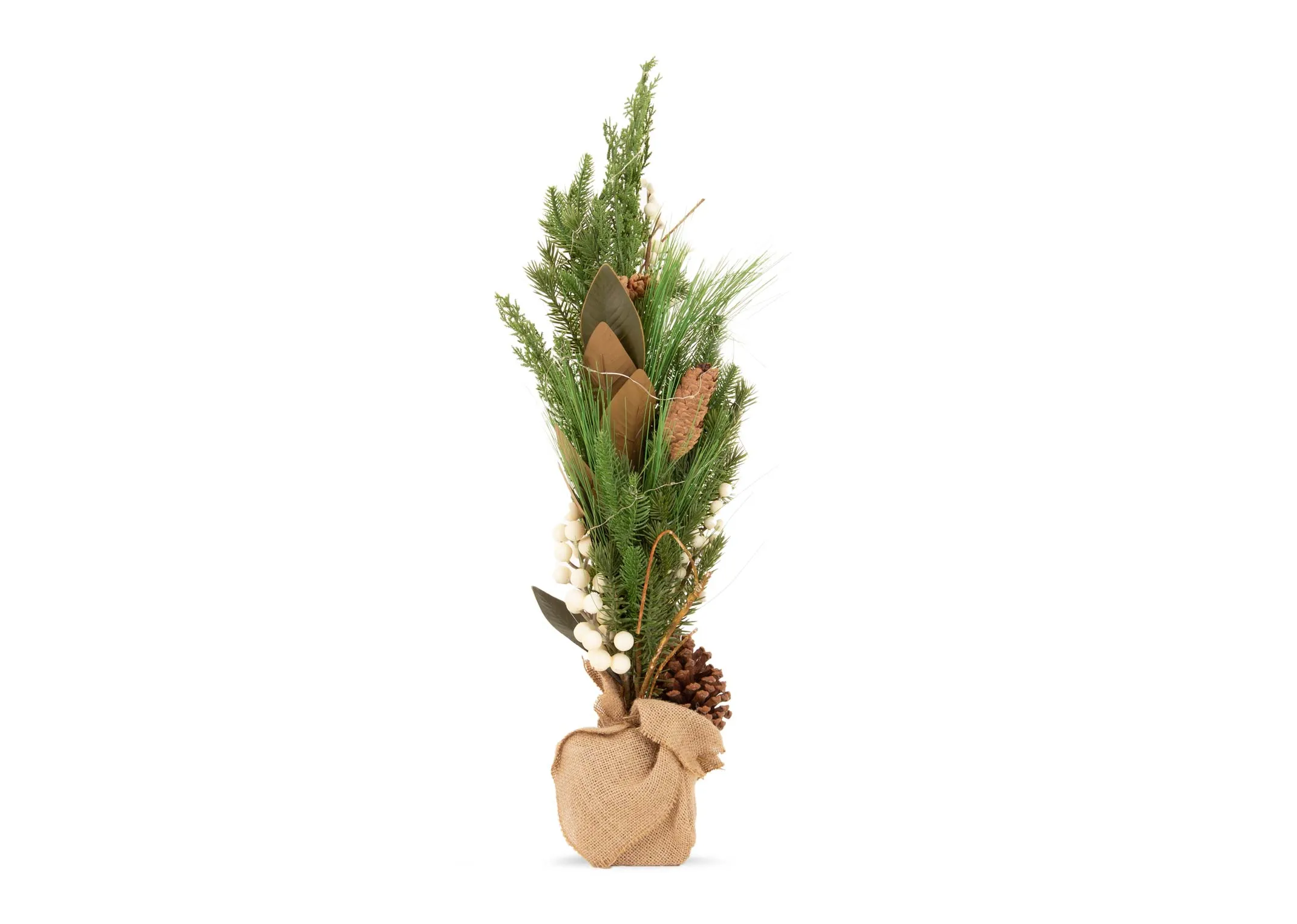 71cm Pearl & Pine Tree with LED - Christmas Ornament