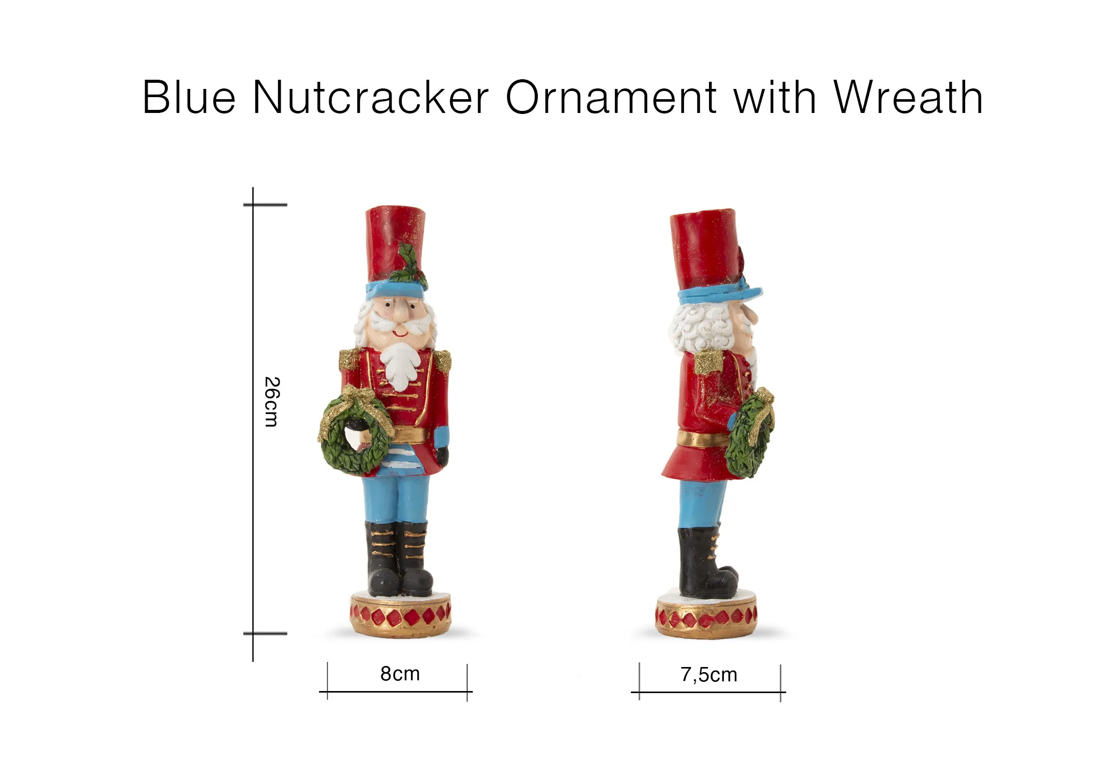 A lifestyle image of the Greenwich bookcase with red tree ornaments and Nutcracker with tree & Vermont snow tree.