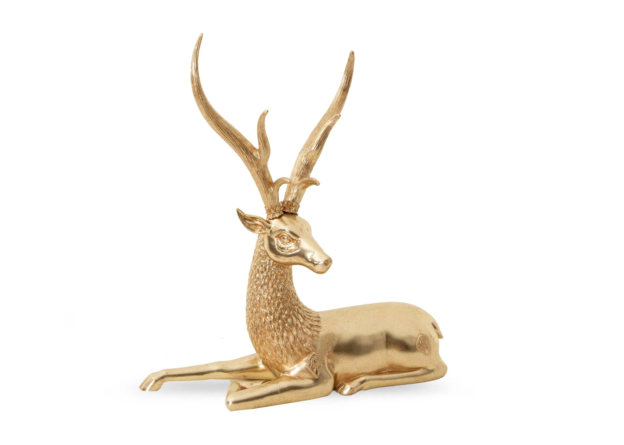 A dimension image of the Large Gold Lying Deer Ornament with 24.5cm x 63cm x 70..5cm