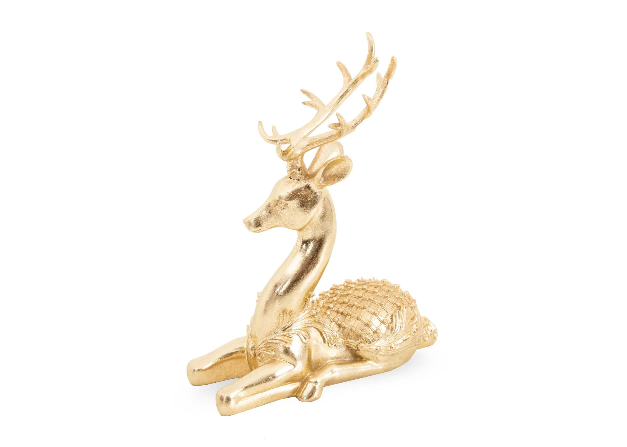 Gold Lying Deer- Christmas Figurine