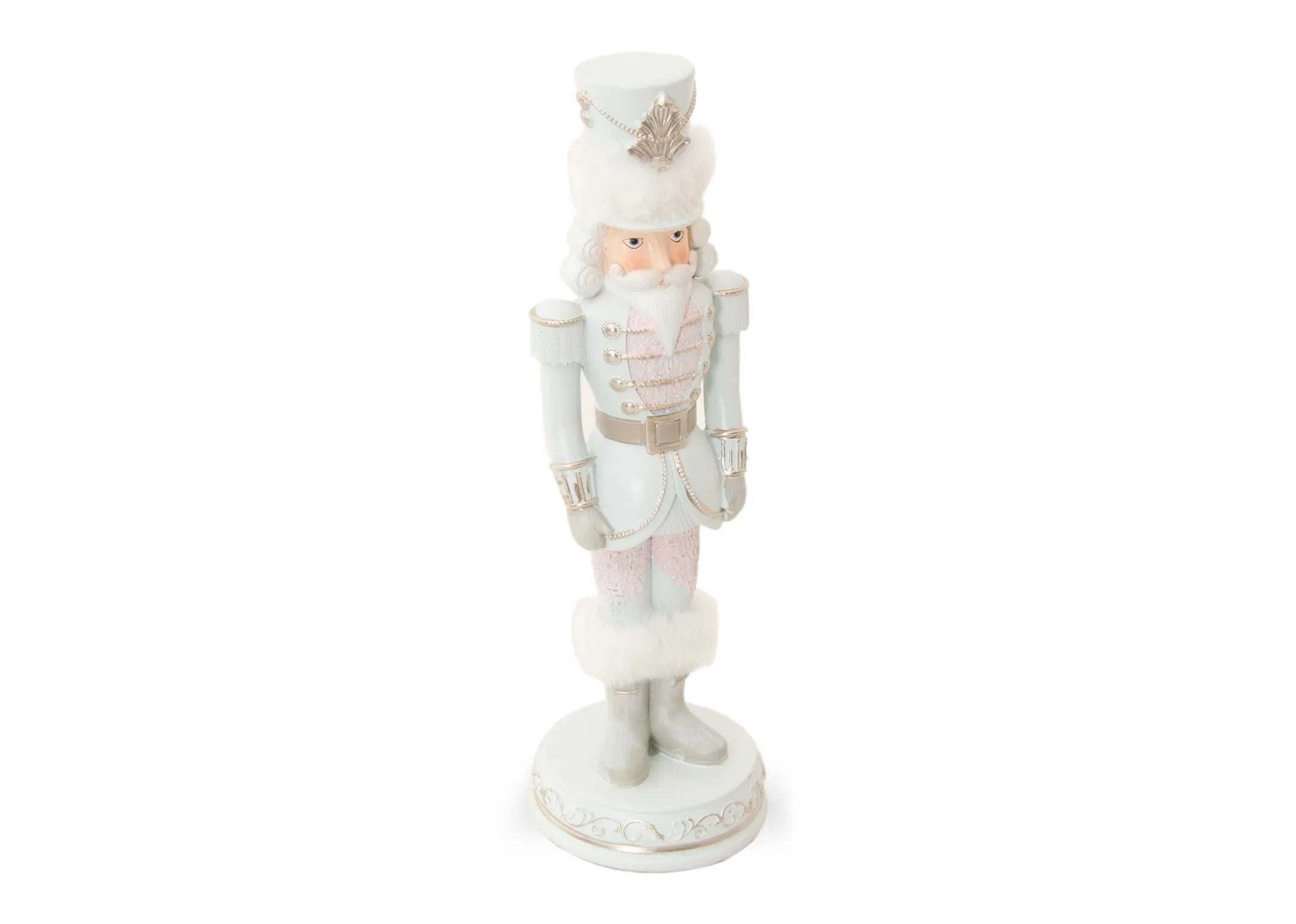A dimension image of the Pink & White Nutcracker with 18.5cm x 33.5cm