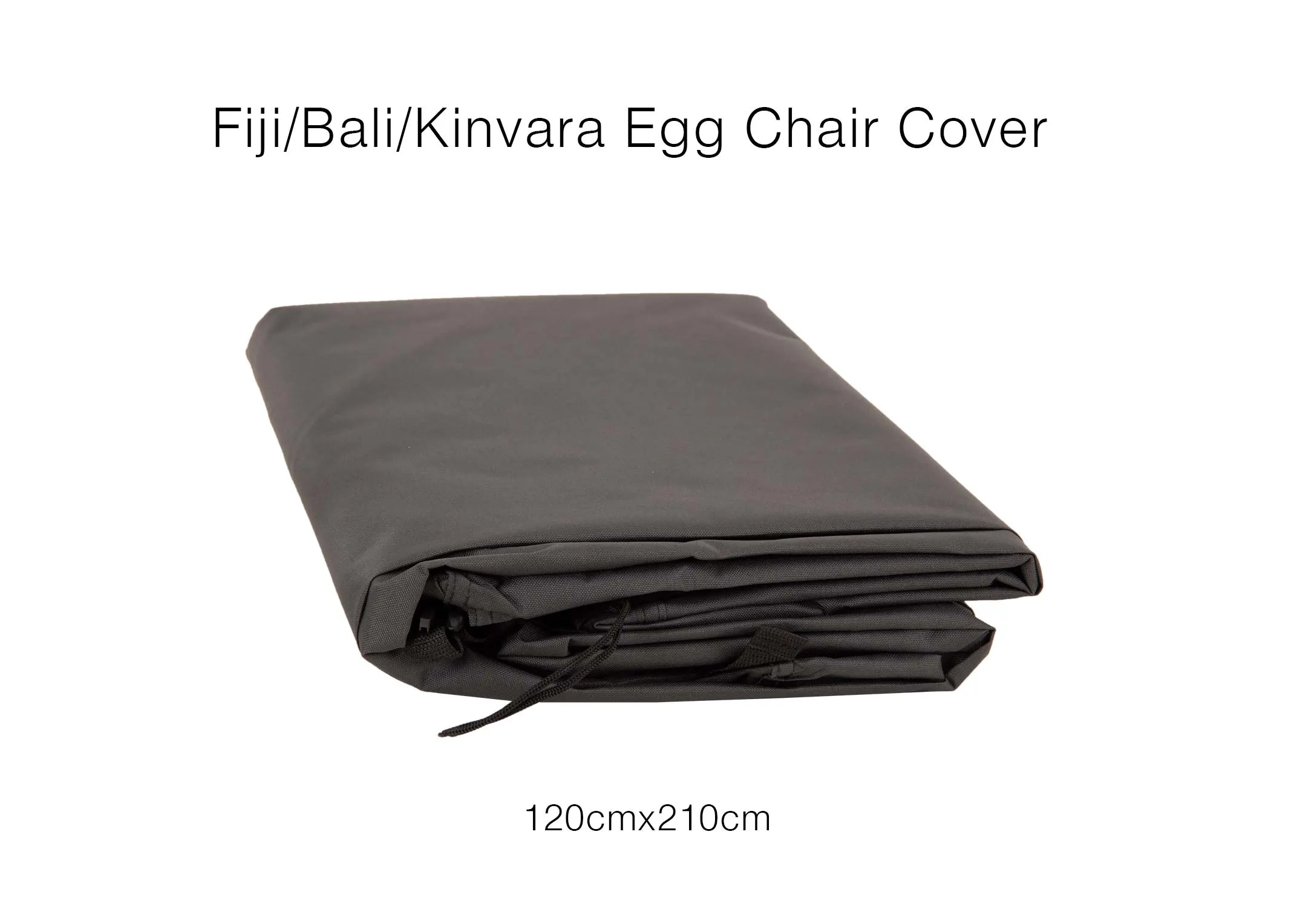 A dimension image of the Universal Egg Chair cover only with 120cm x 210cm H