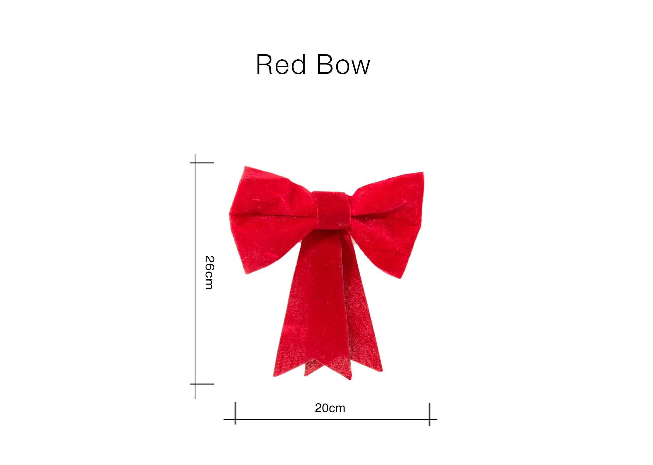 A dimension image of the Red Bow with 20cm x 26cm
