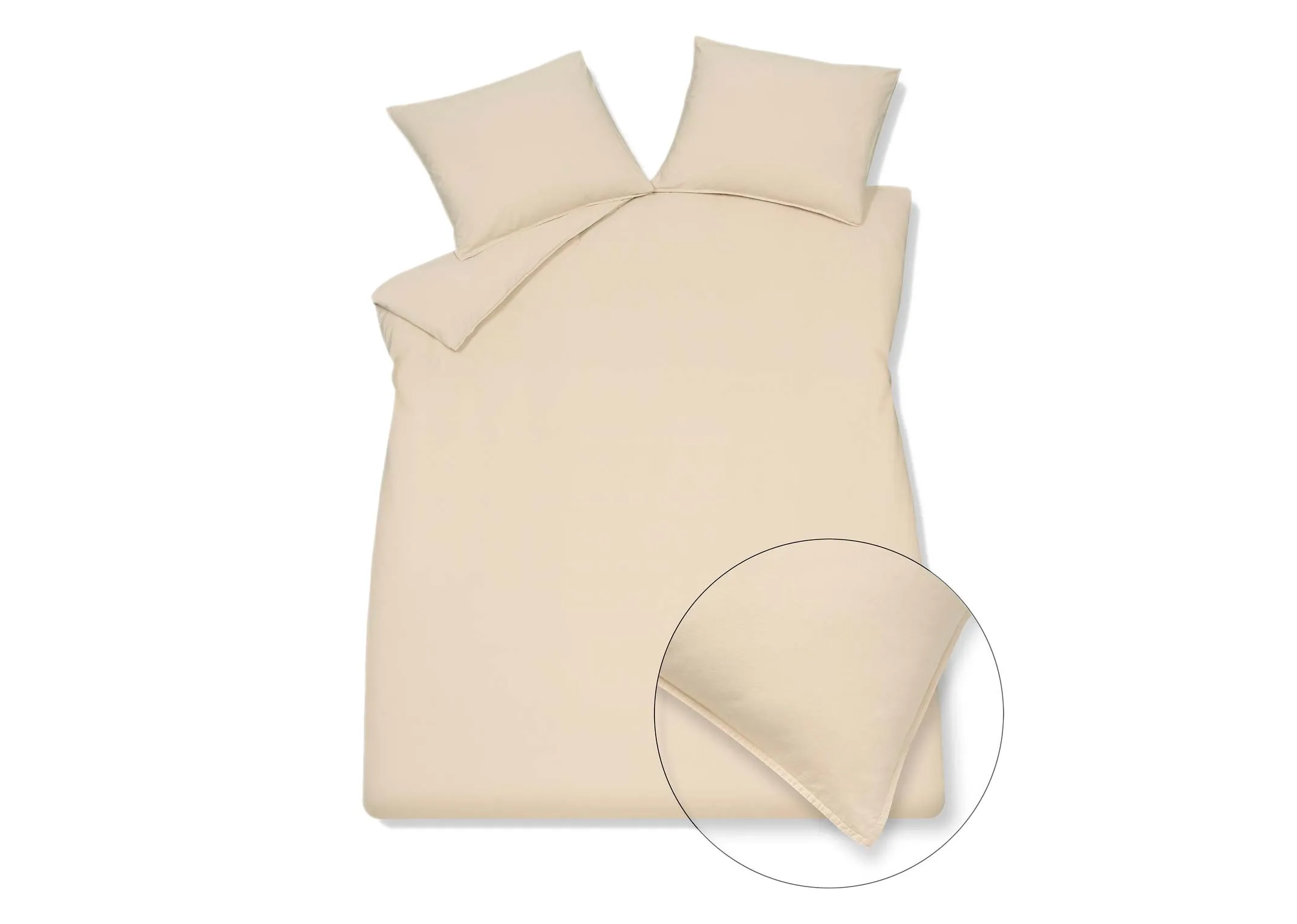 Double (4ft6) Cotton Duvet Set - Cream Tan