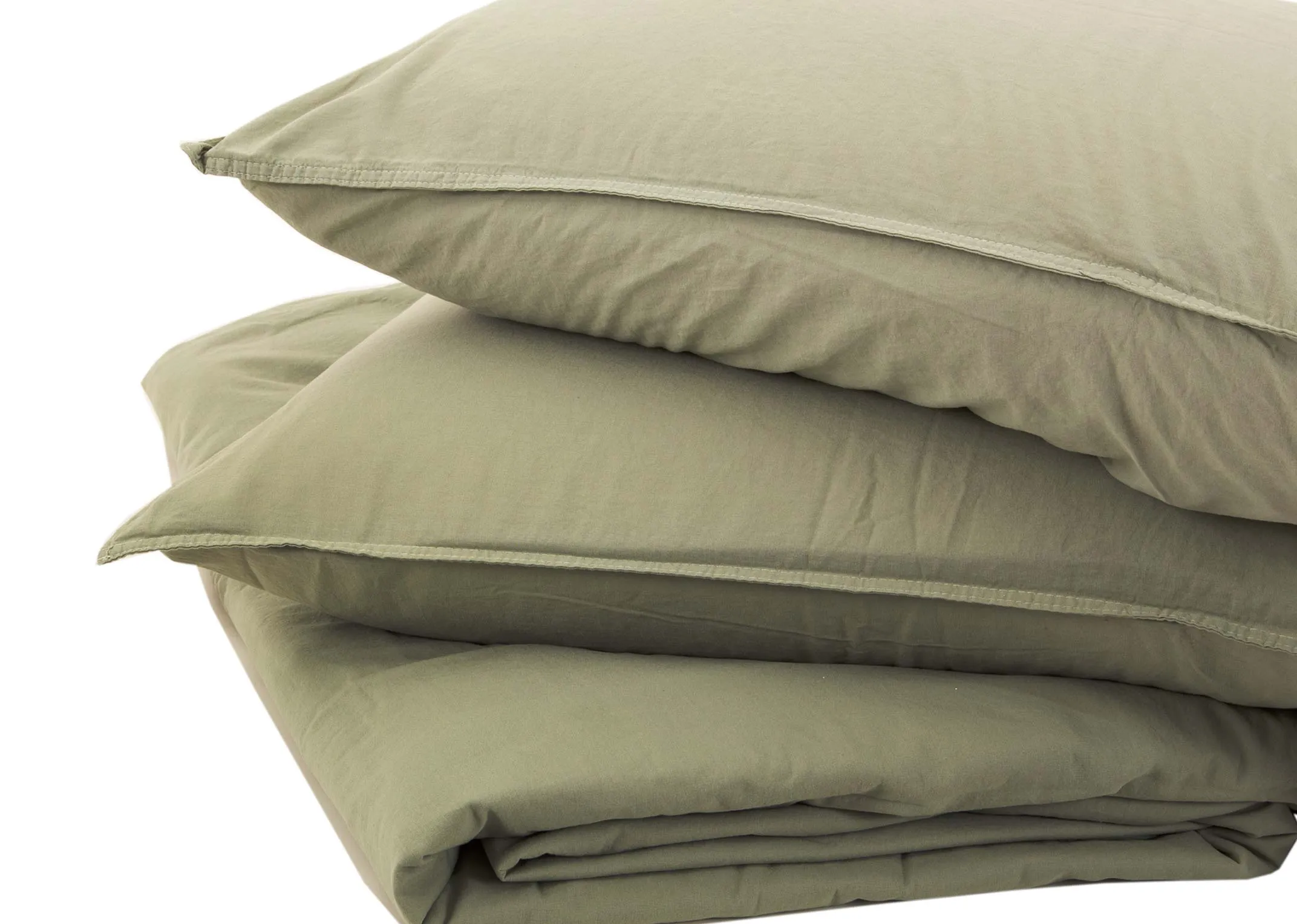 A smoked green duvet cover set from EZ Livings Vna Dyck range.