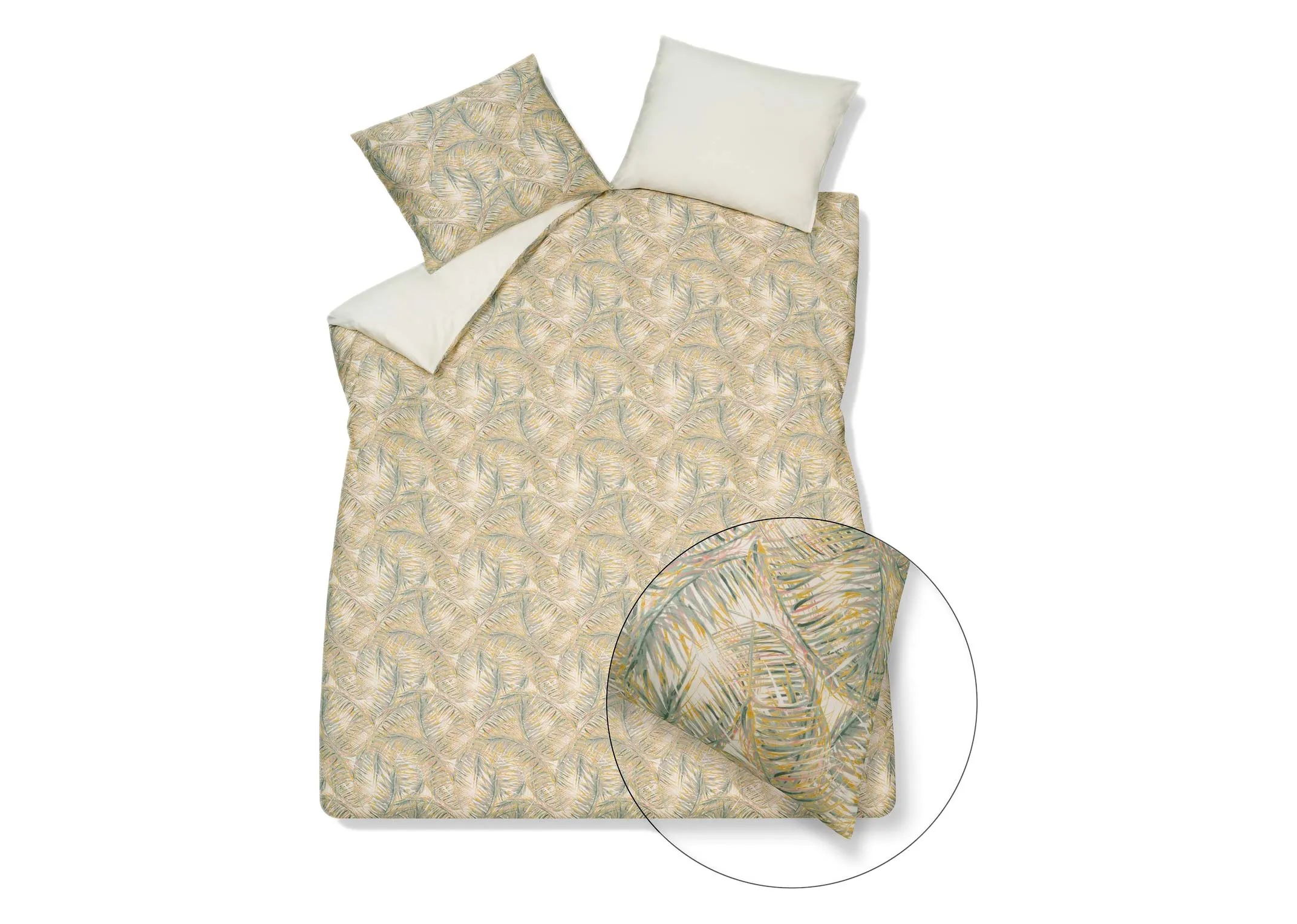 Double (4ft6) Cream Print Duvet Set - Multi