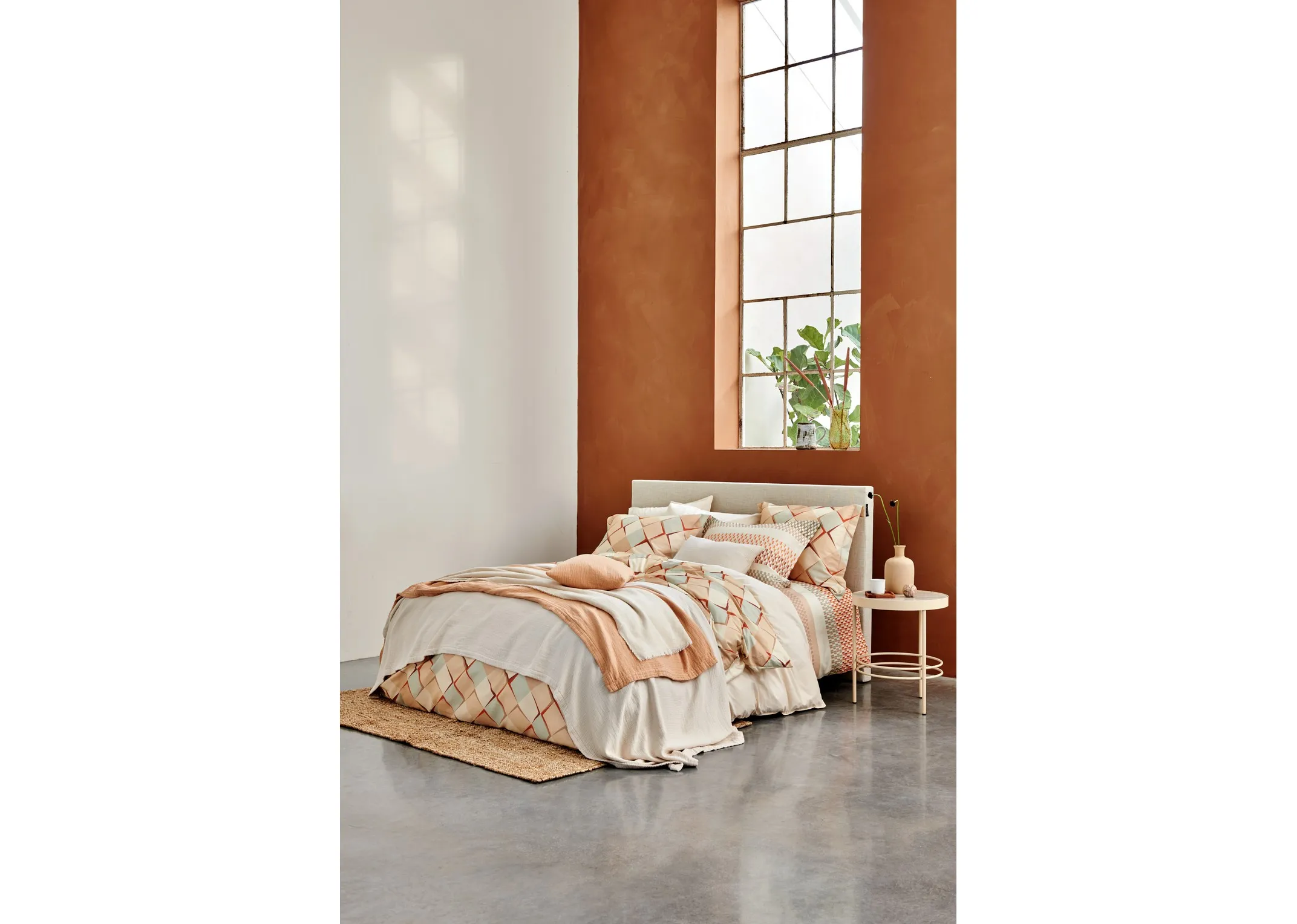 Double (4ft6) Diamond Duvet Set - Warm Retro