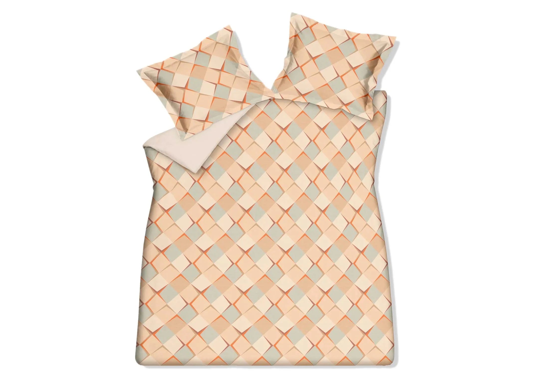 King Size (5ft) Diamond Duvet Set - Warm Retro