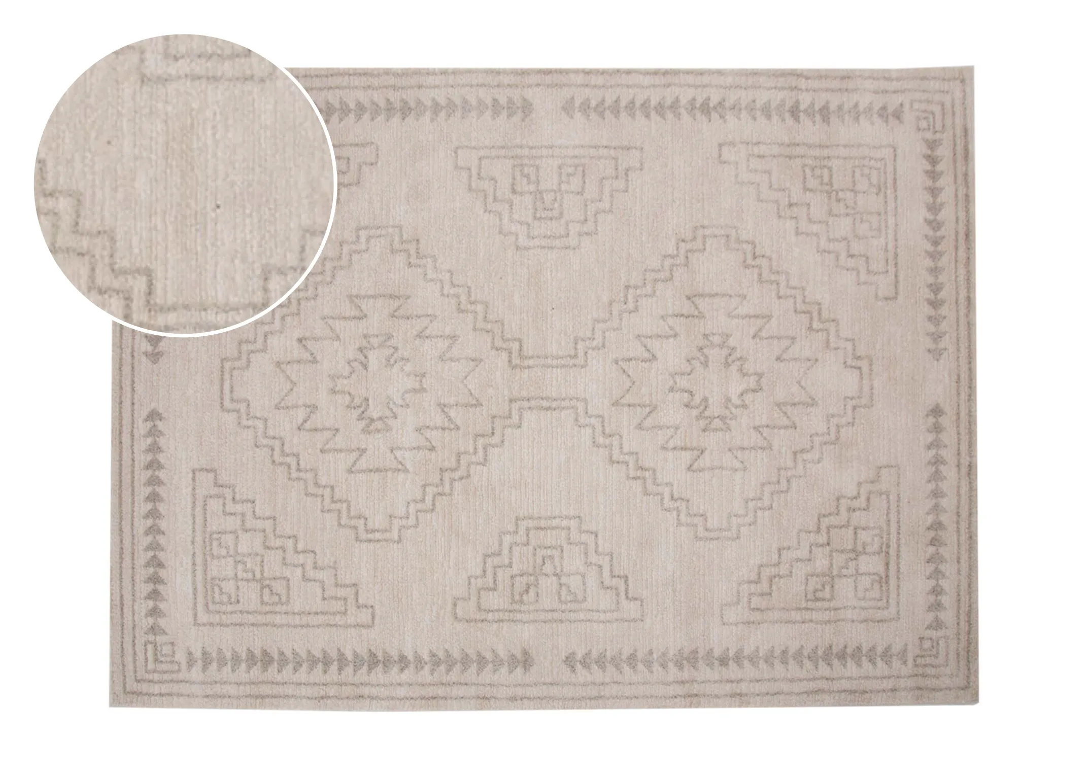 Beige Aztec 200cm x 290cm Large Rug - Nizza - EZ Living Furniture