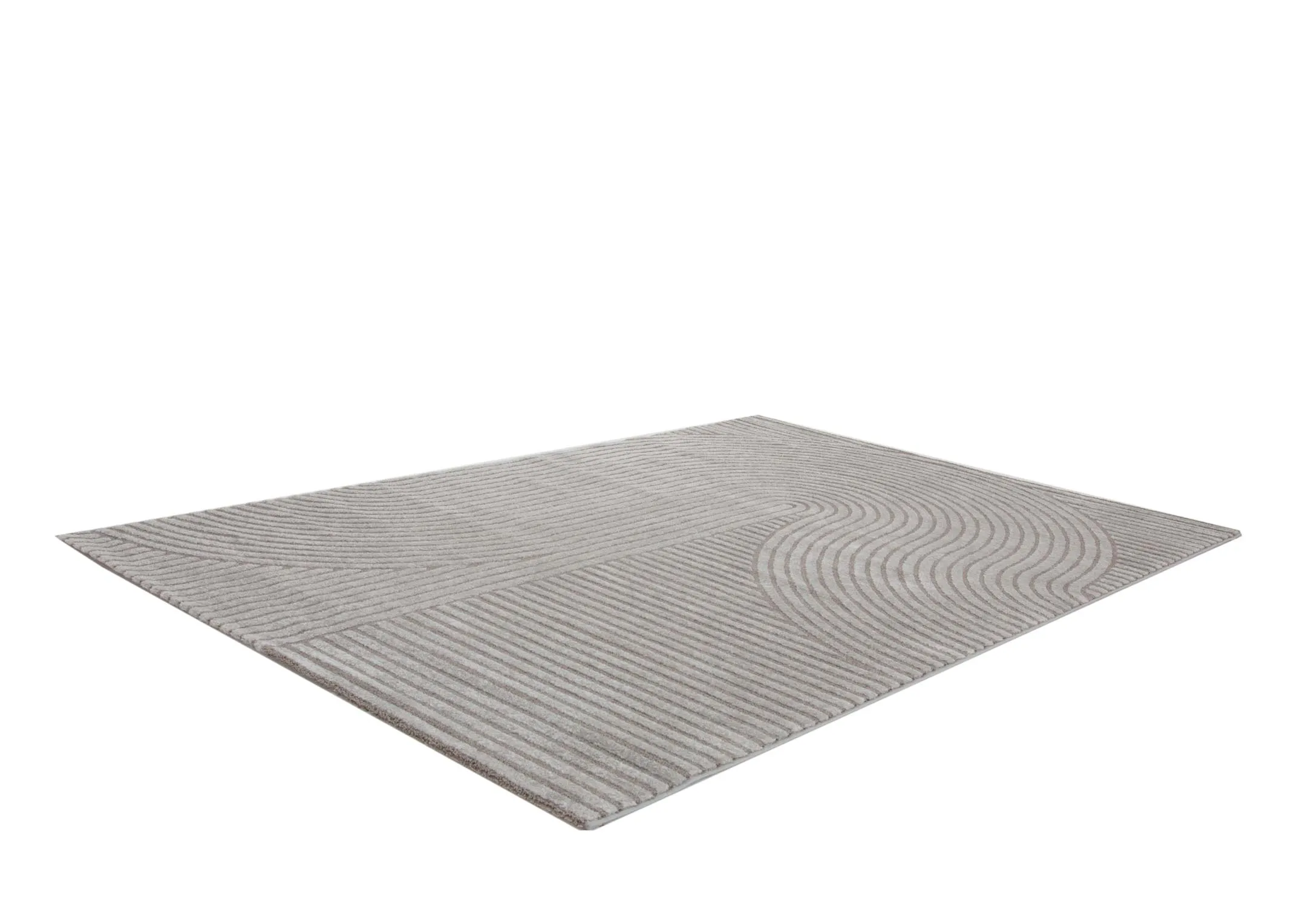 A grey geometric design rug from EZ Livings Eli range. Angled view