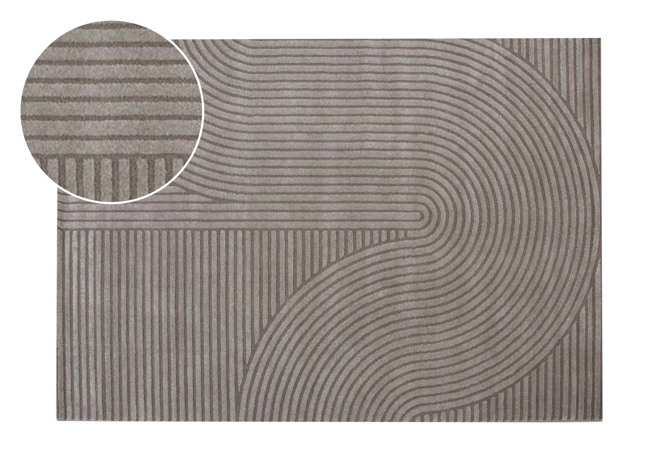 A grey geometric large rug from EZ Livings Eli range. Front view