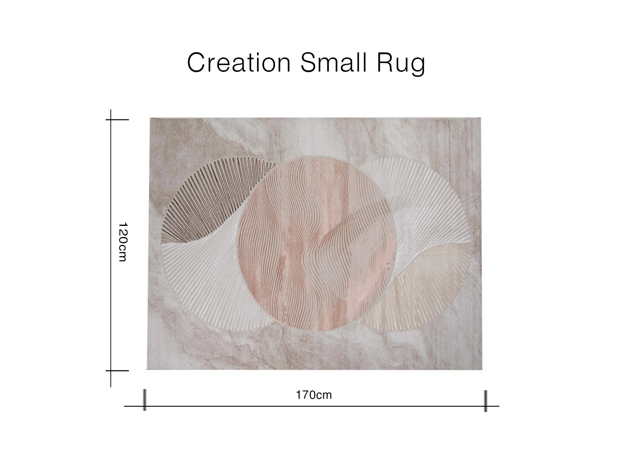 A dimension image of the Creation Small Rug with 170cm x 120cm
