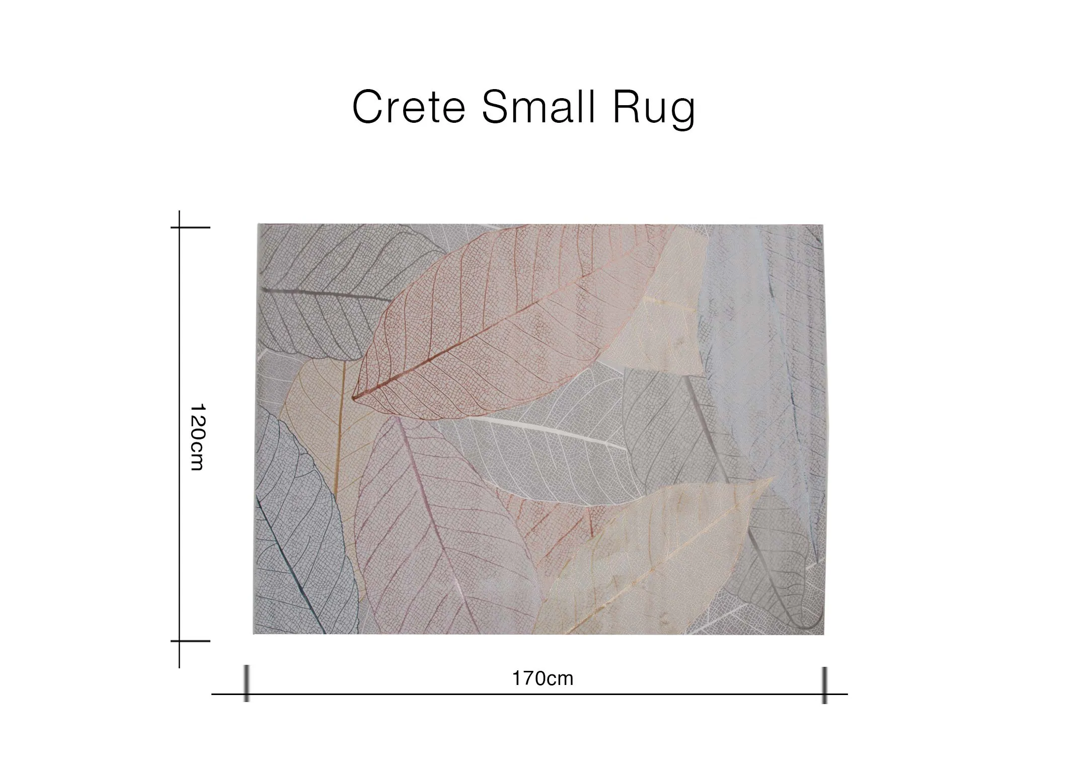 A dimension image of the Crete Small Rug with 170cm x 120cm