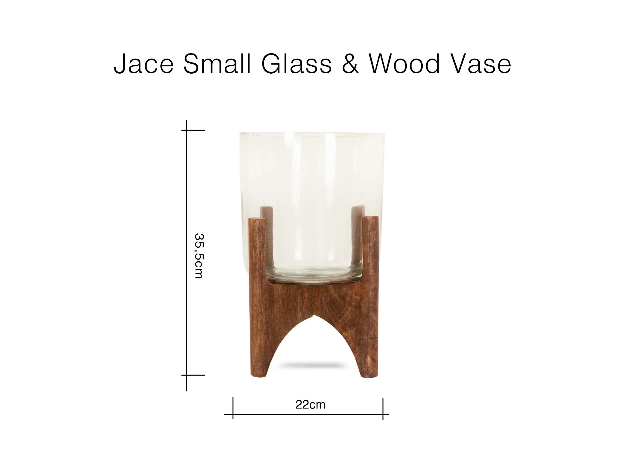 A lifetsyle image of the Jace vase with foliage on the Allyson Dresser and a selction of candle holders.
