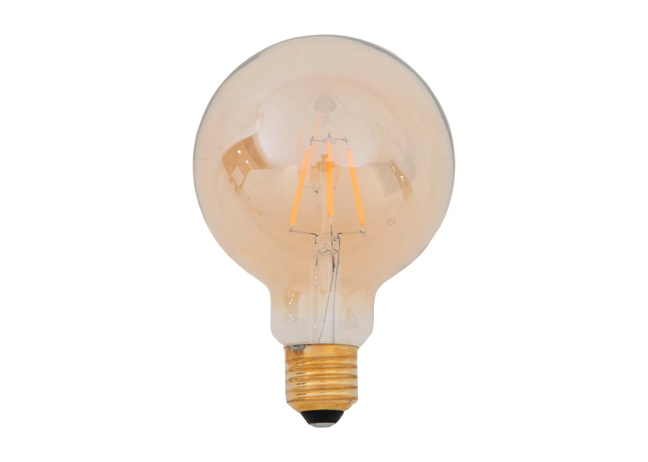 4W Amber E27 Light Bulb - Globe LED