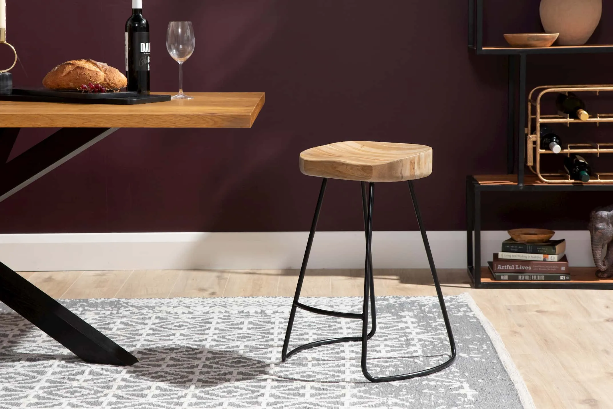 Oak Bar Stool - Iona