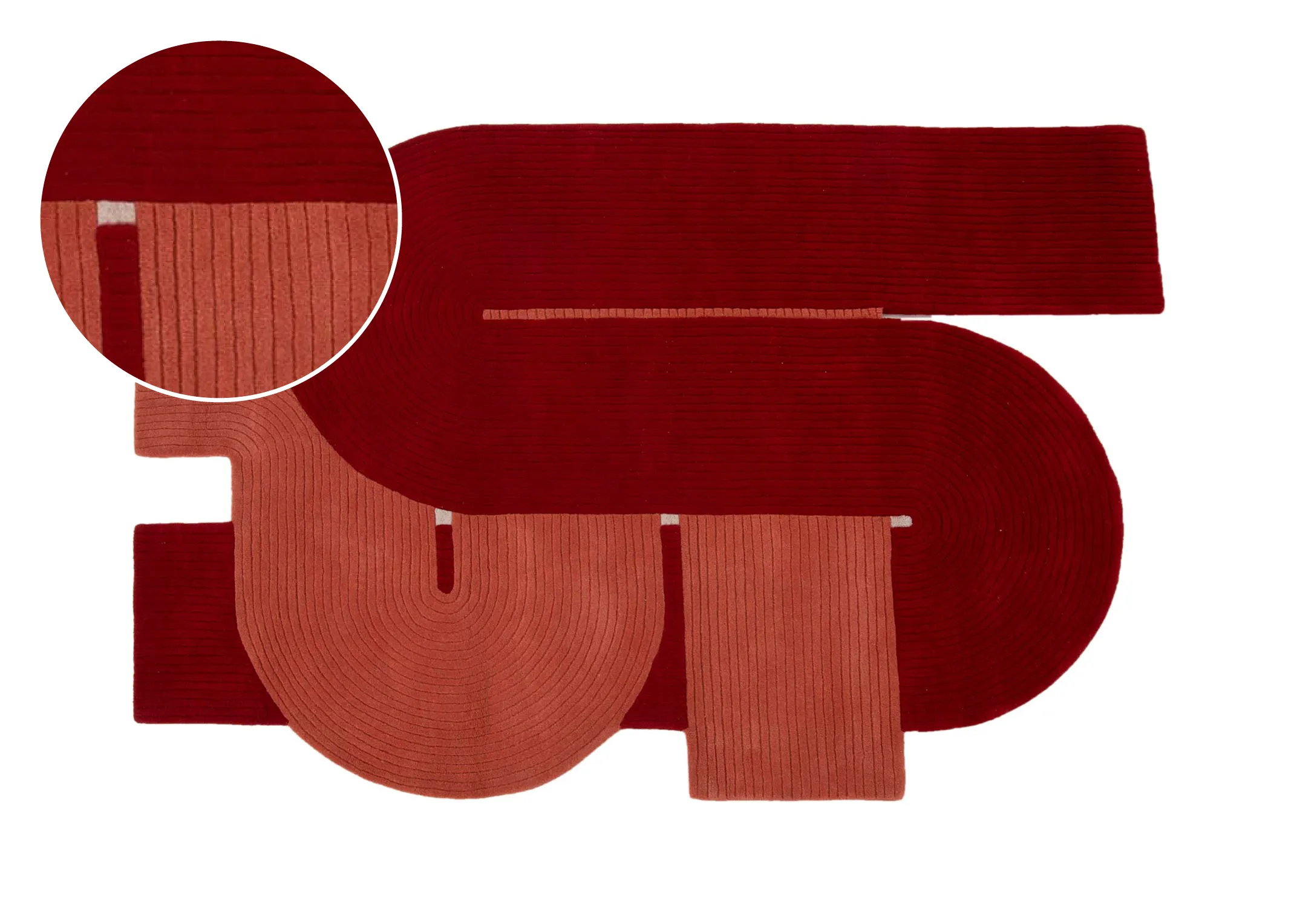 Red & Pink 160cm x 230cm Rug - Metric