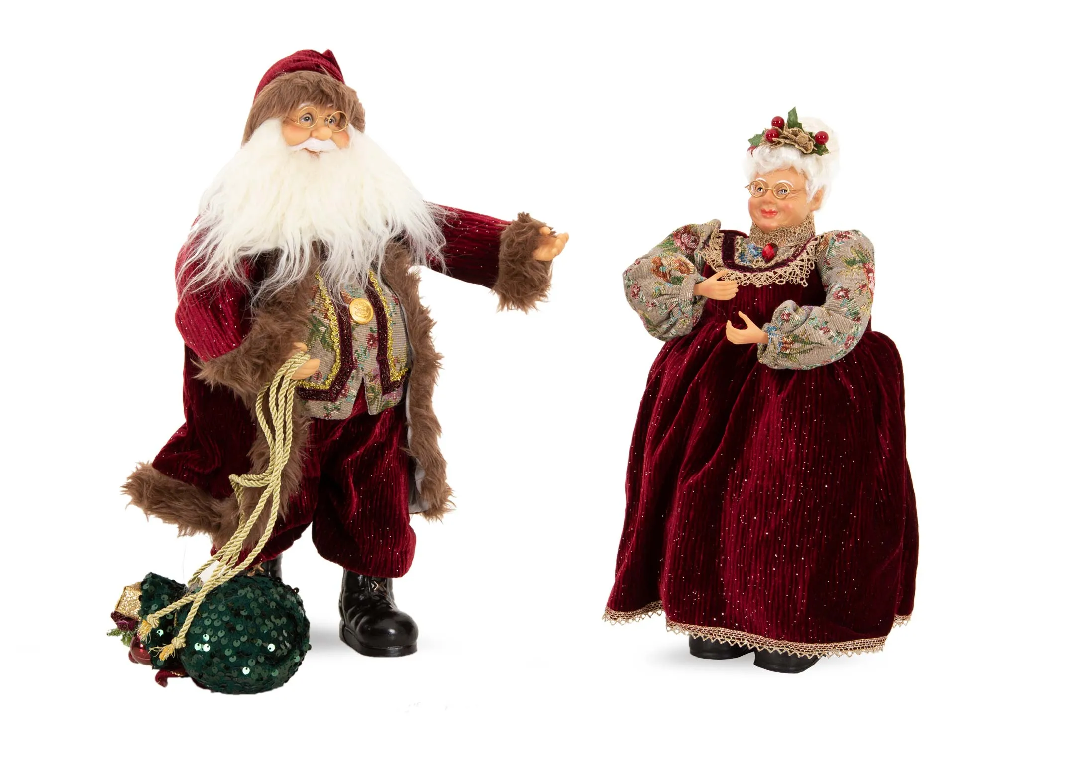 A dimension image of the Mr & Mrs Santa Claus with 35cm x 64cm