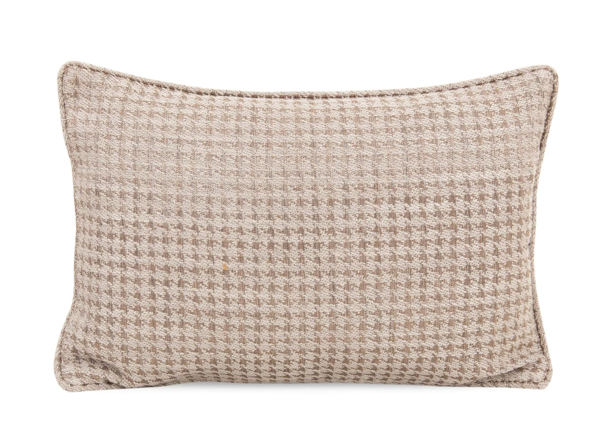 30cm x 45cm Brown & Cream Houndstooth Cushion - Leo