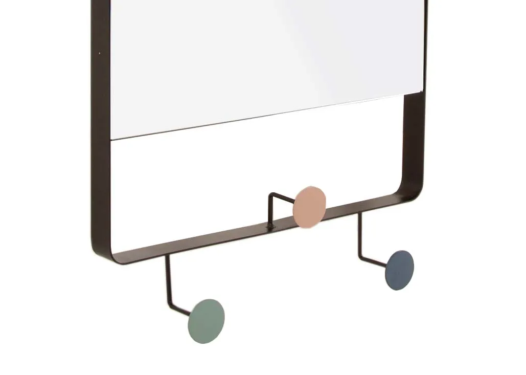 A dimension image of the Black square wall mirror with 50cm x 10cm x 77cm