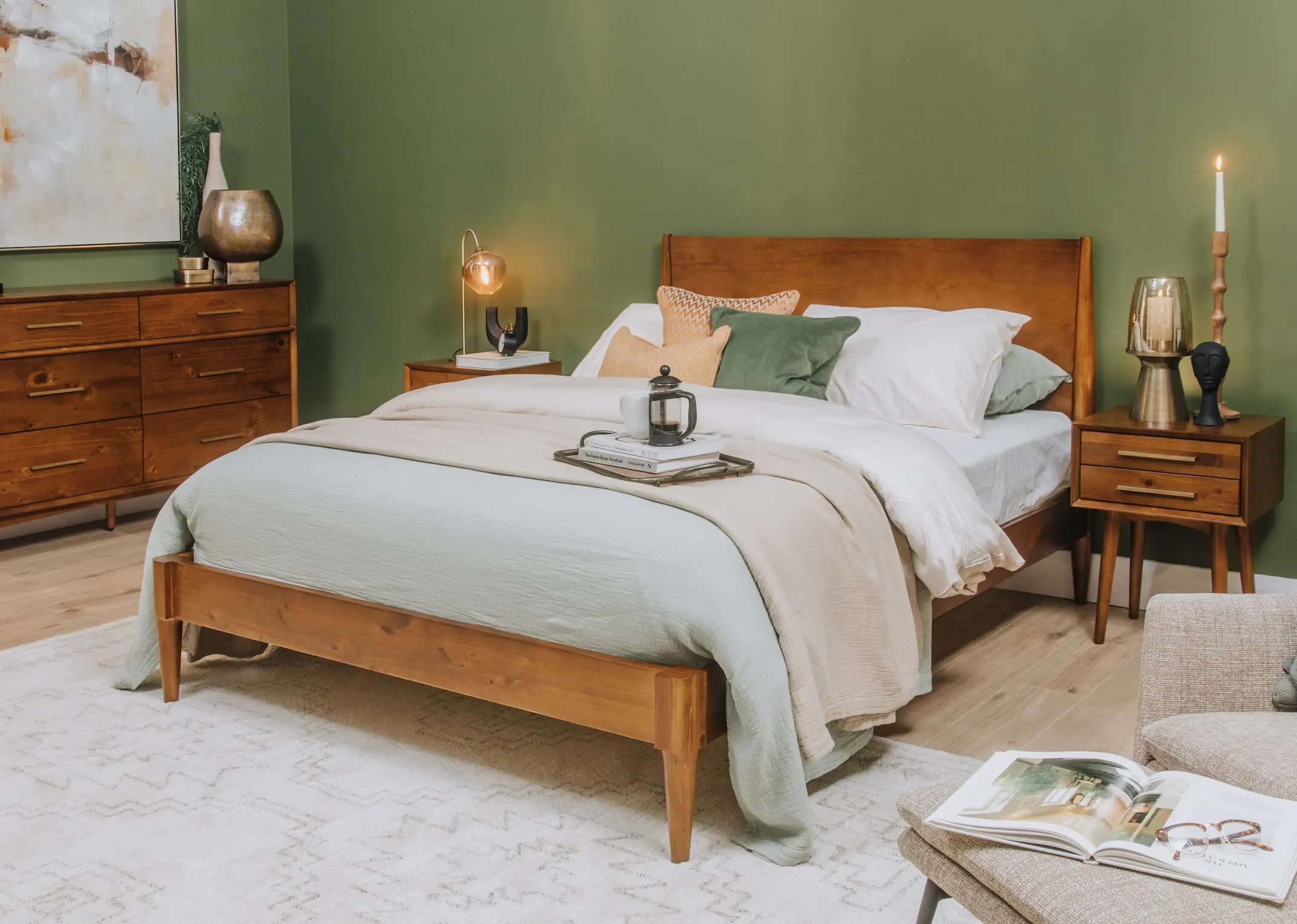 King Size (5ft) Dark Wood Bed Frame - Leya